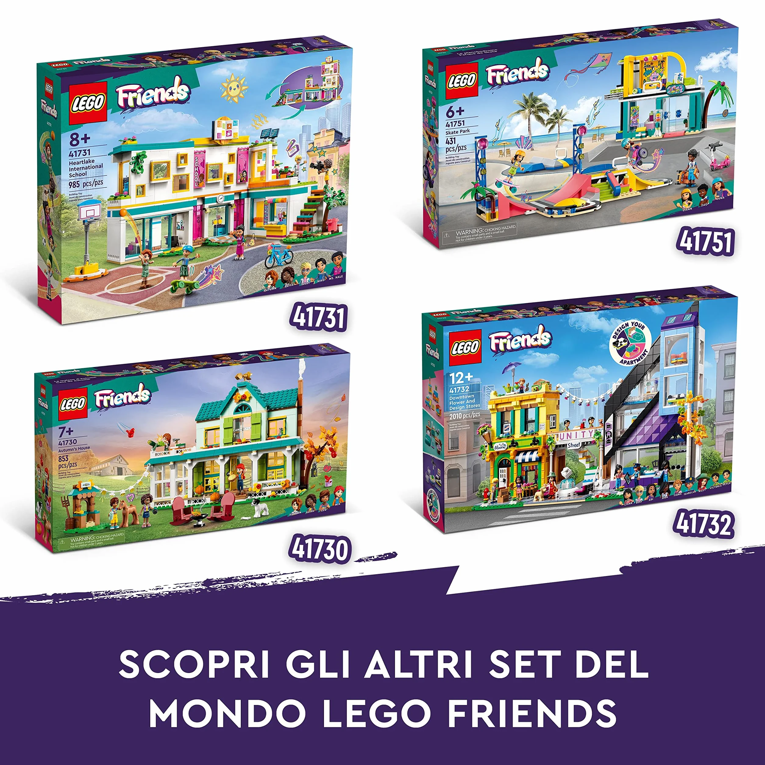 LEGO Friends Skate Park, Set con Rampa da Skateboard, Giochi per Bambine e Bambini dai 6 Anni con Personaggi 2023, Monopattino e Sedia a Rotelle 41751