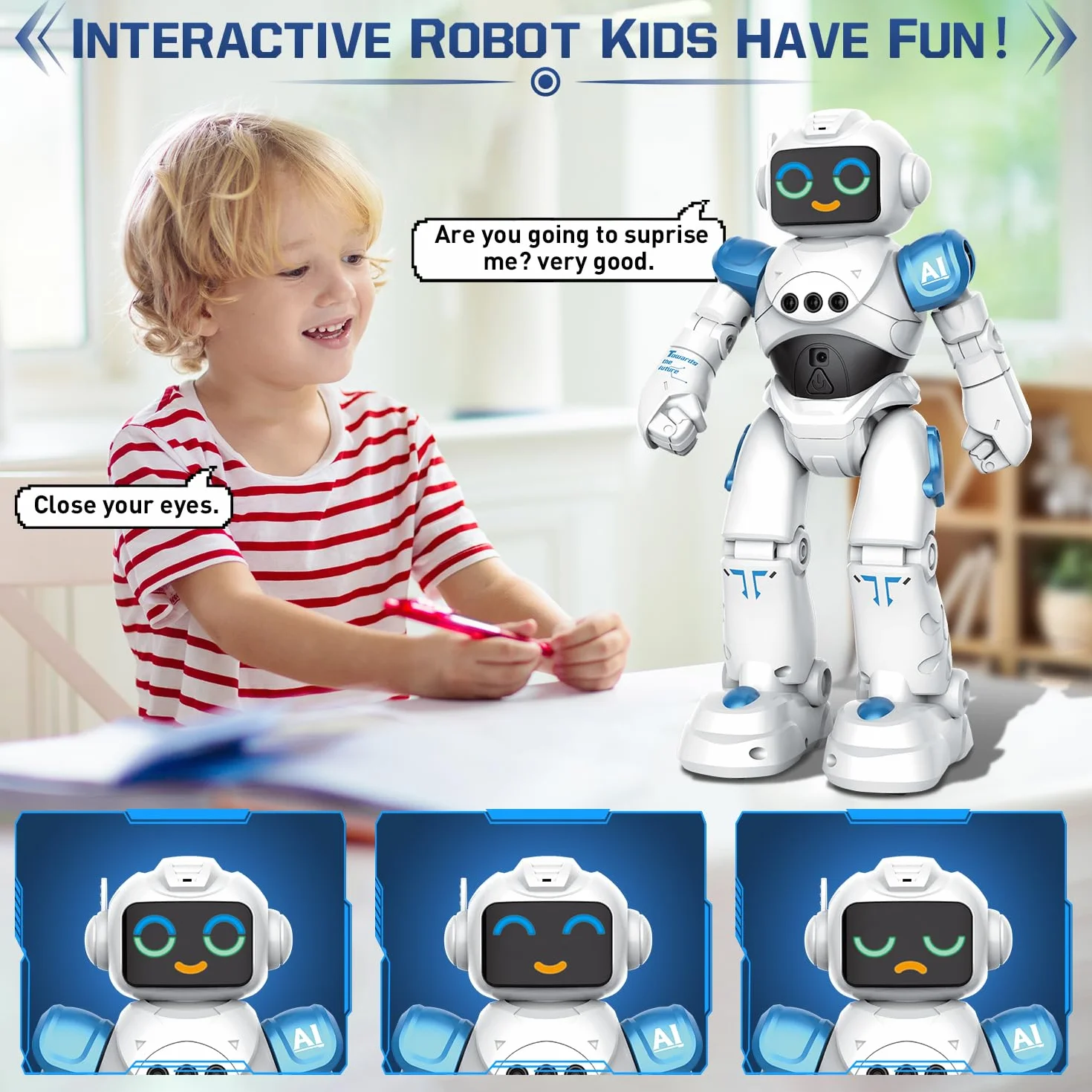VATOS Robot giocattolo per bambini da 3 a 12 anni - Robot telecomandato programmabile con controllo dei gesti che balla e cammina, robot intelligente per bambini regalo di compleanno
