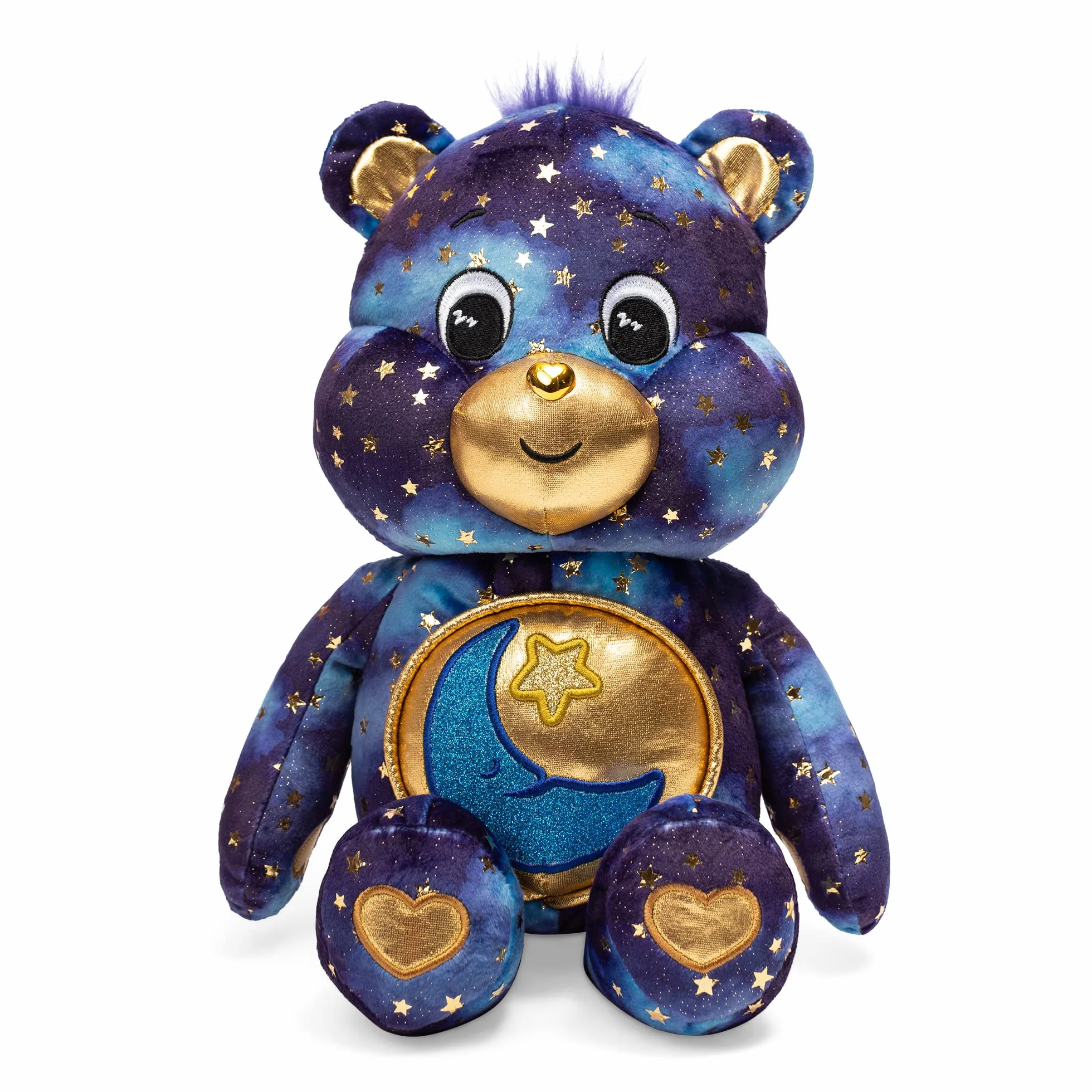 Care Bears Edizione Limitata Peluche Bedtime Bear 35cm con Badge Luminoso, Colore Blu Intenso