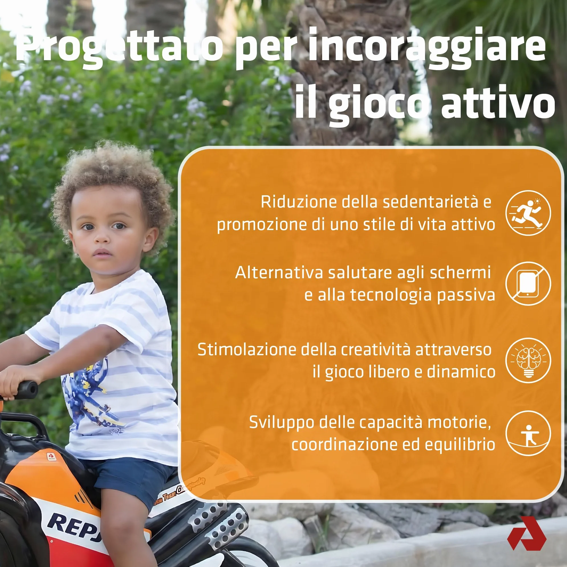 Moto per Bambini 18-36 Mesi Moto Bambino 3 Anni Ruote Larghe Stabile Senza Pedali - Primi Passi Bimbi - Ergonomica Maniglia Trasporto + Design REPSOL - INJUSA