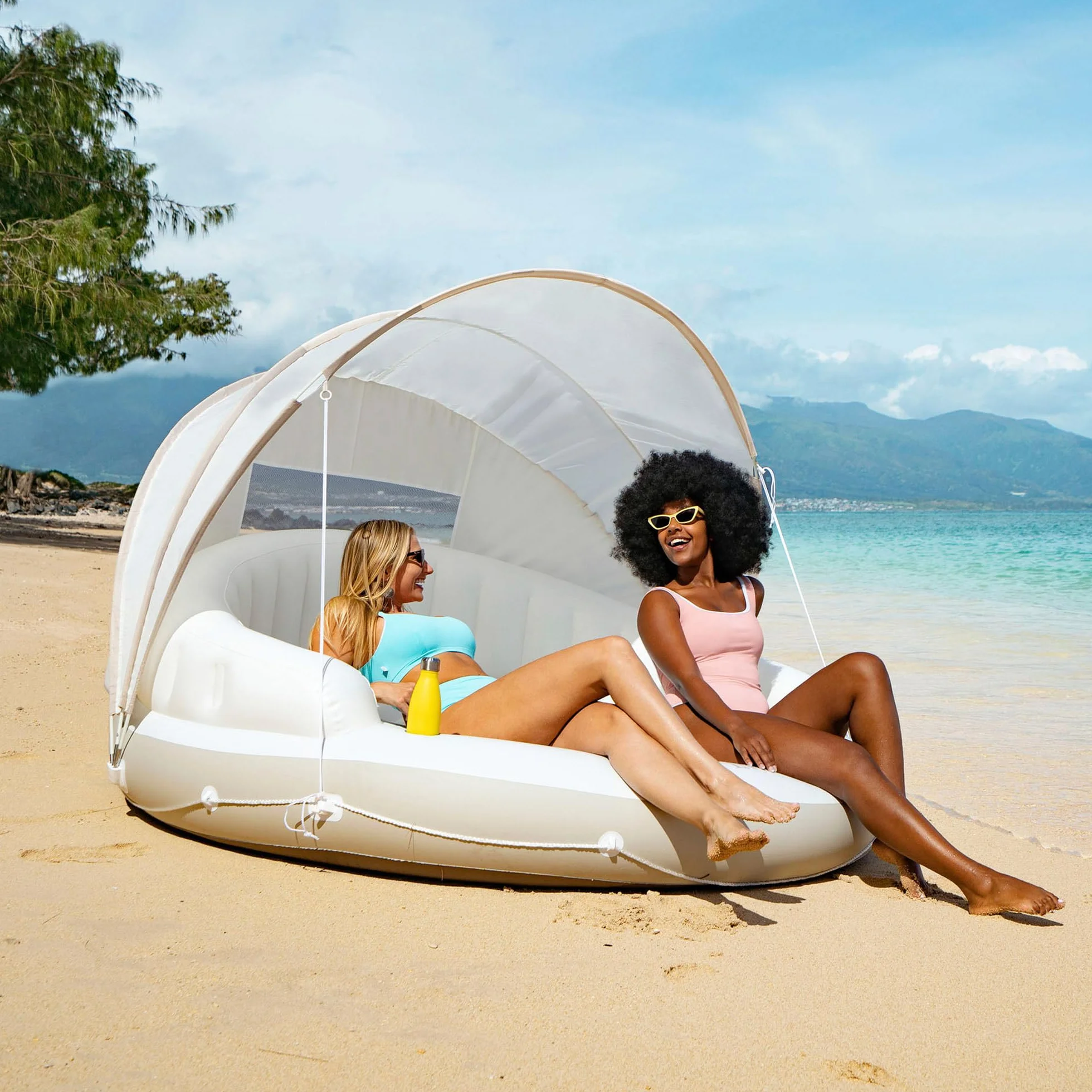 Intex 58292EU Aufblasbare Lounge Liegeinsel Canopy Island 78 x 59 Zoll