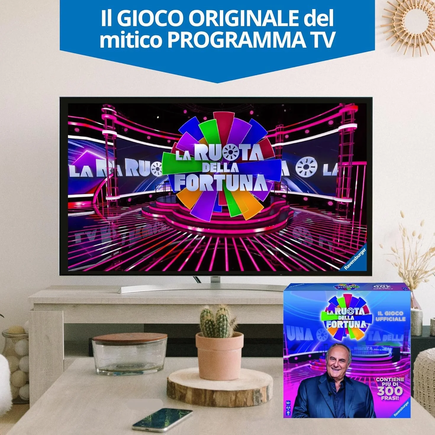 Ravensburger - La Ruota Della Fortuna | Giochi Da Tavolo Adulti | Gerry Scotti | Giochi Da Tavolo Divertenti +14 Anni | Gioco Da Tavola | 3+ Giocatori