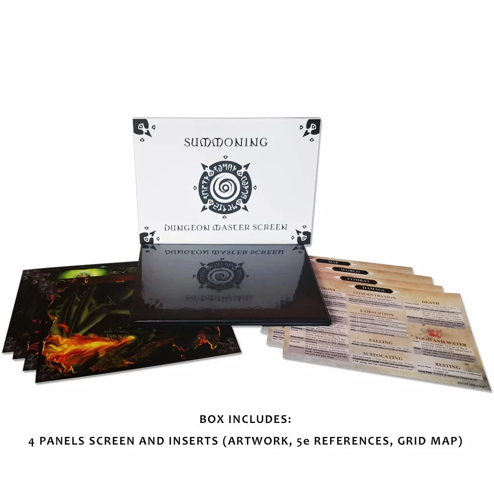 Summoning Dungeon Master Screen | Schermo Versatile, Personalizzabile, Dry-Erase per Giochi di Ruolo