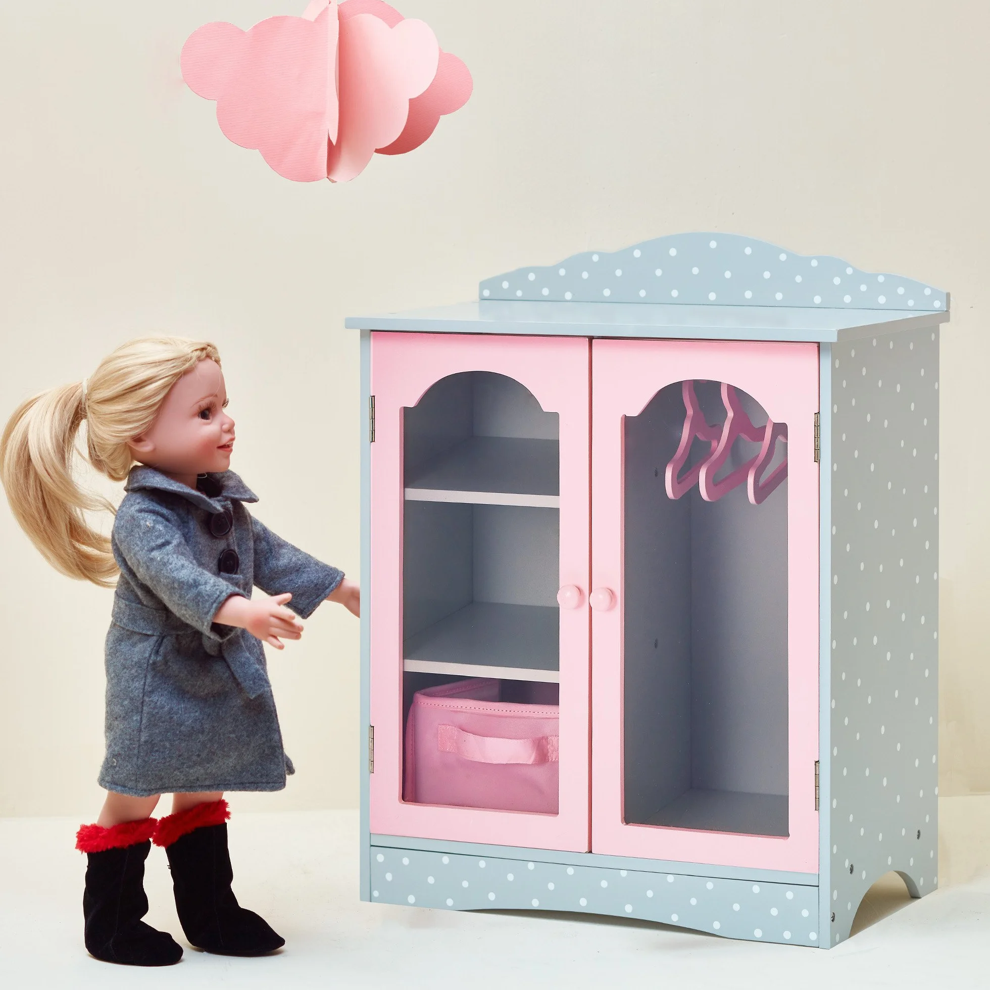 Guardaroba per Bambole Armadio Legno Olivia's World TD-0210AG
