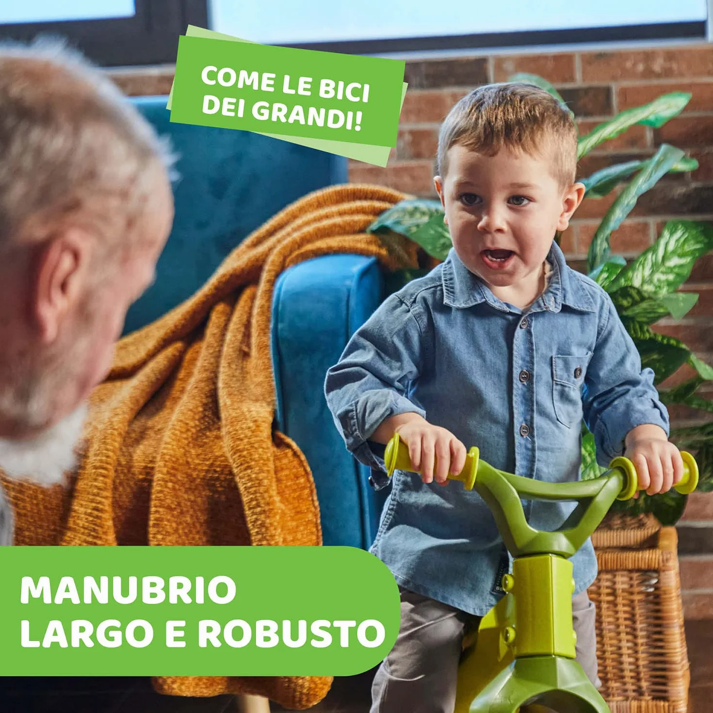 Chicco Balance Bike Eco+, Bici Bambini da 18 mesi a 3 anni (Fino a 25 kg), Bicicletta Senza Pedali per l'Equilibrio, Manubrio e Sellino Ergonomici, Ruote Antiforatura, 80% Plastica Riciclata