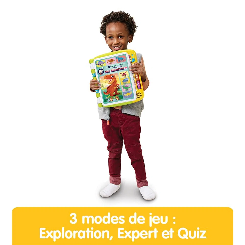 VTech - Il Grande Libro Interattivo dei Dinosauri, Imager Sonore, Touch Book Bambino, Dinosauro Giocattolo Educativo, 14 Pagine Illustrate e Interattive, Regalo Bambino Da 3 Anni - Contenuto in