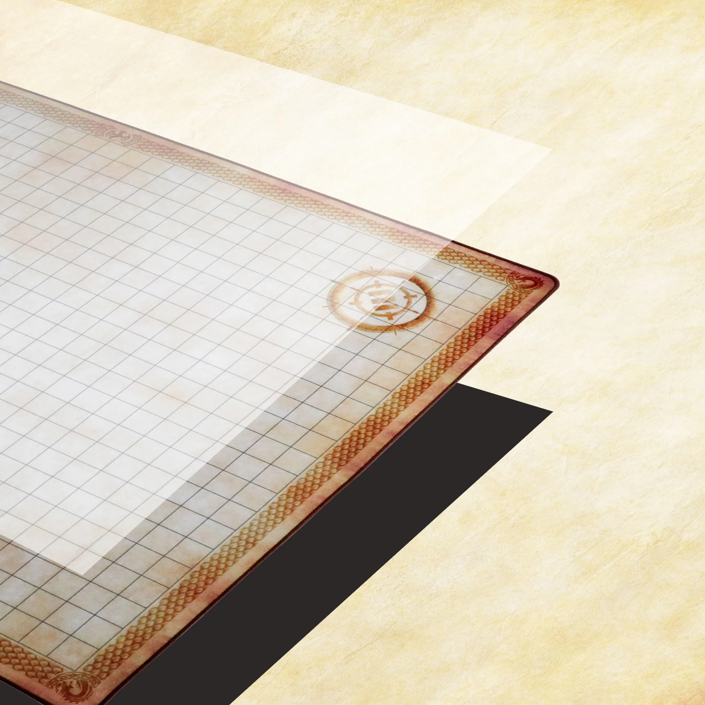 ENHANCE Deluxe Rpg Grid Mat - Mappa DND da Tavolo (60.96 x 91.44 CM) Gioco di Ruolo Dry Erase DND Mat Set Completo per Maestri e Principianti, Tappetino Battle Grid in Pergamena cancellabile