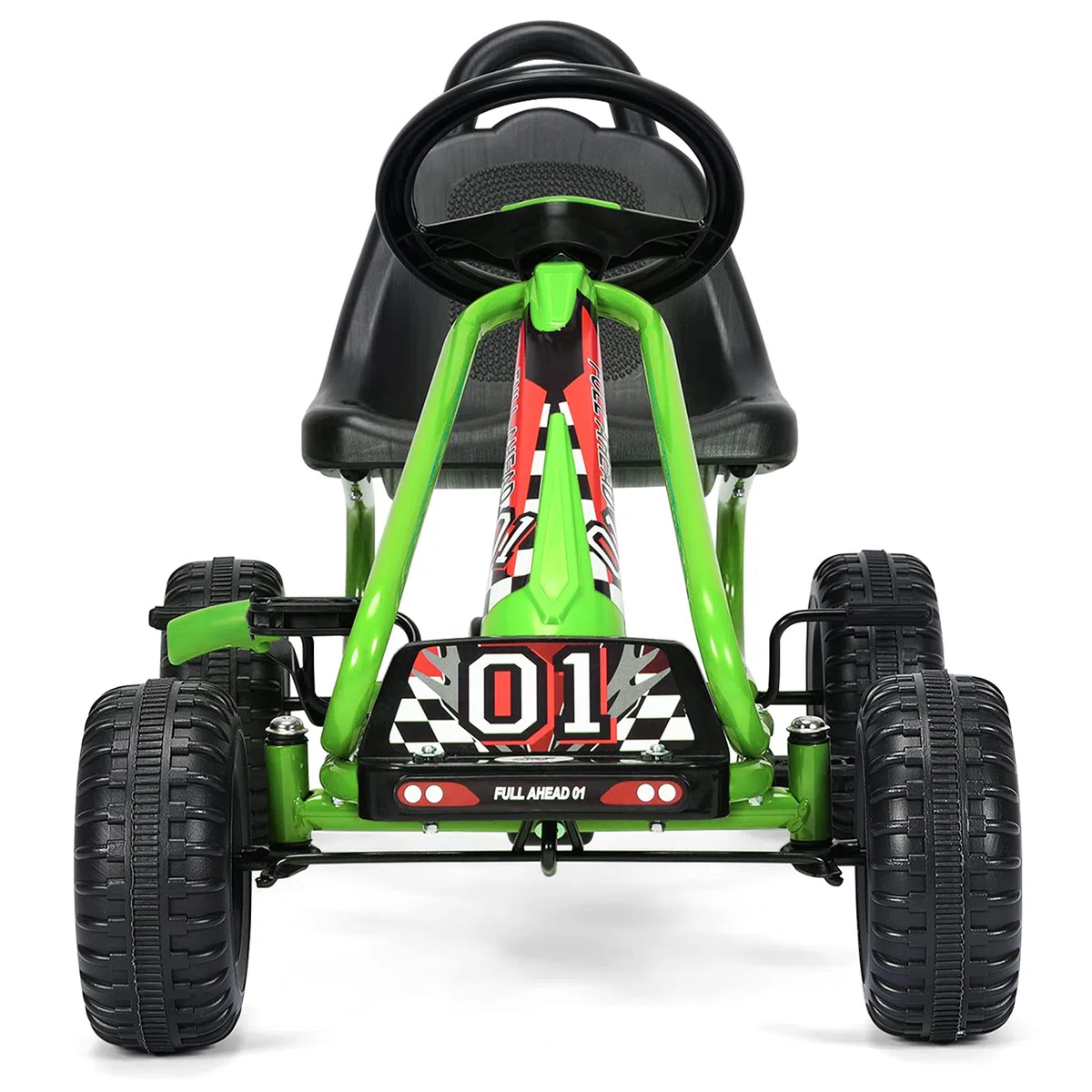 Go Kart dla Dzieci RELAX4LIFE 4 Koła, Fotelik Regulowany, Hamulec Ręczny, Zielony
