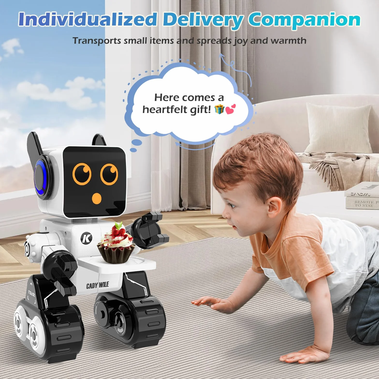 anysun Giocattolo Robot per Bambini, Intelligenti Robot RC con Touch, APP e Telecomando, Robot Programmabile, Camminante, Ballante, Cantante, Parlante, Ragazzi e Ragazze, Bianco 2.0