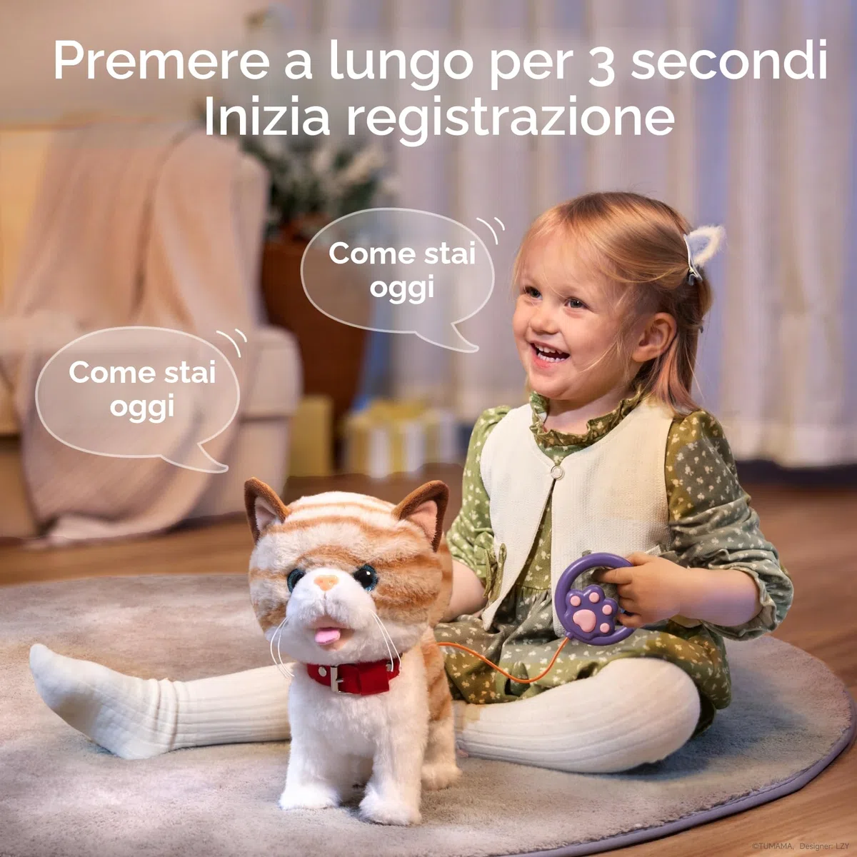 Giocattolo interattivo per gatti elettronico con telecomando peluche per bambini