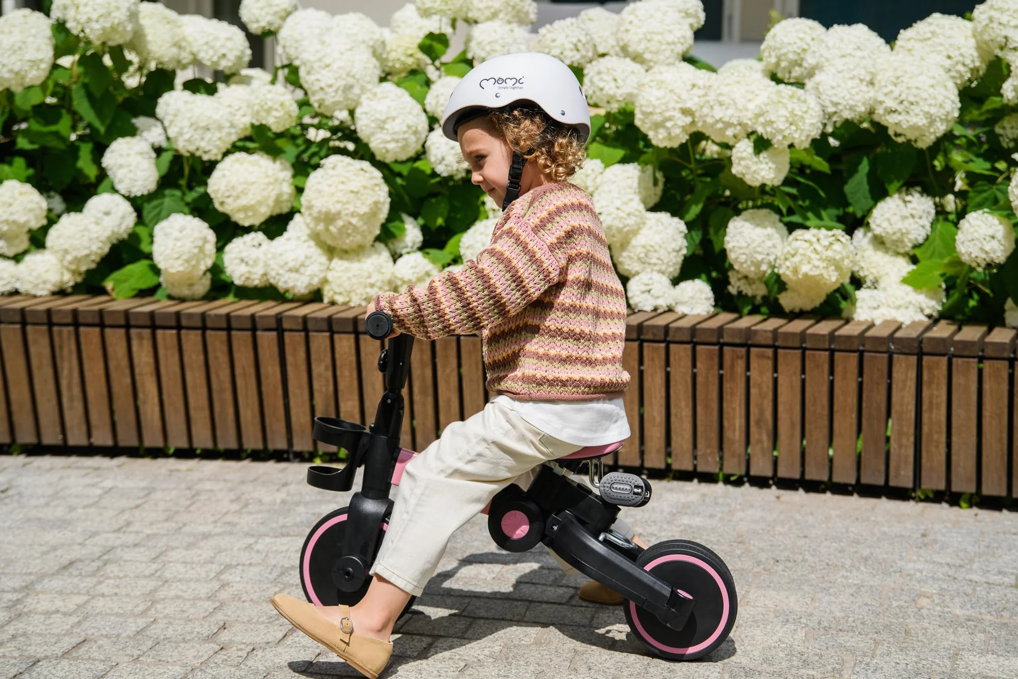 MoMi FILO 3in1 Triciclo Evolutivo per bambini 1-3 anni - Bici Senza Pedali Pieghevole, sella regolabili, pedali rimovibili - Tricicli con portabicchiere e ruote in EVA