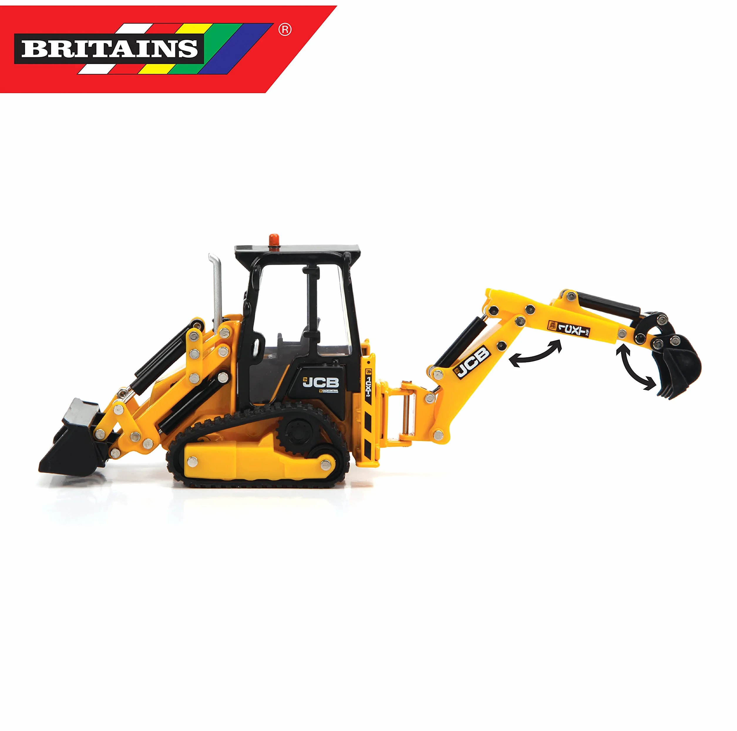 Britains JCB Farm Tomy Toys, terne cingolate, Camion JCB 1CXT 1:32, Giocattolo da Collezione, Giocattolo da Collezione, Giocattoli da Fattoria in Scala 1:32, Adatti per Collezionisti e Bambini, dai 3
