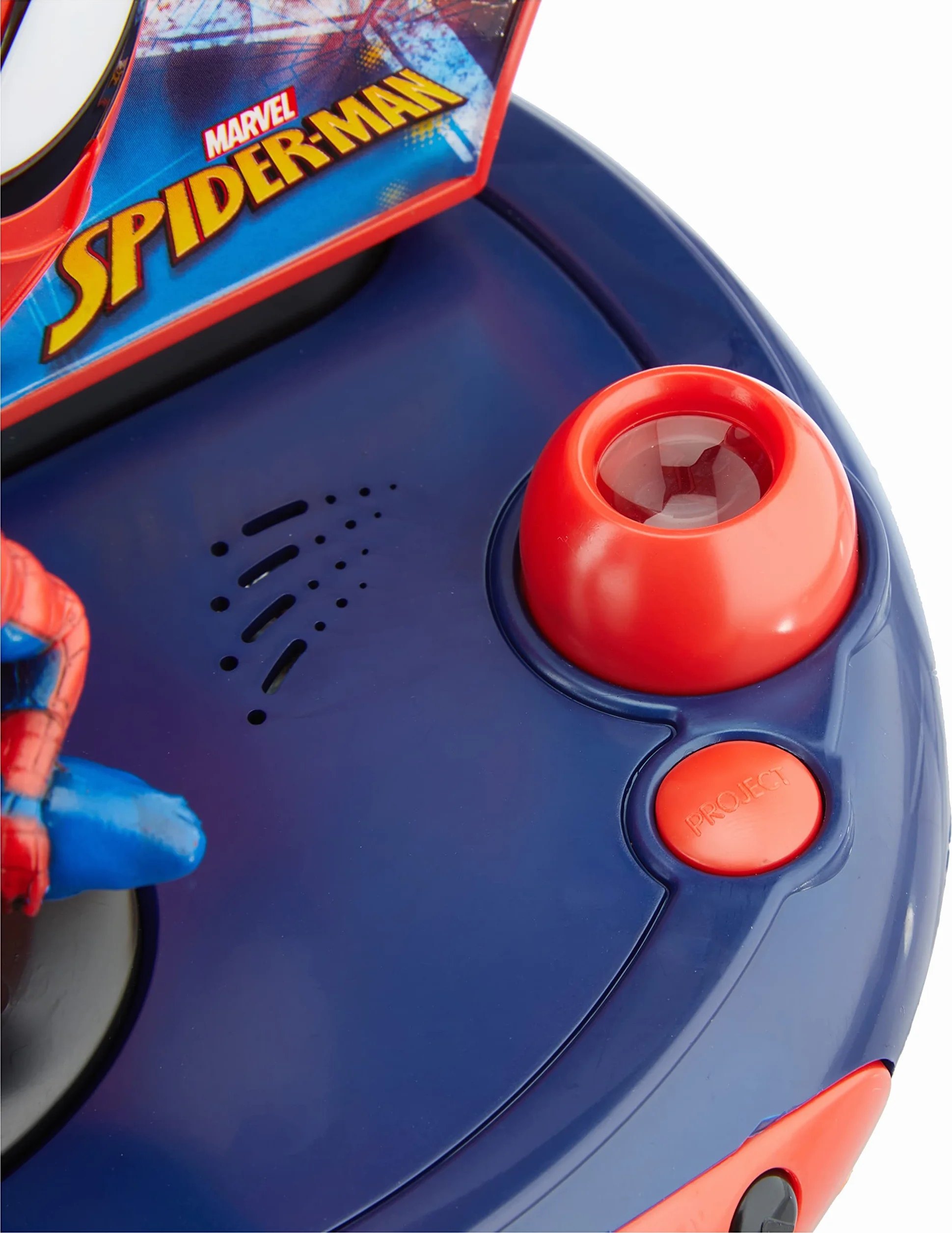 Lexibook, Spider-Man, Sveglia con proiettore per bambini, Luce notturna e proiezione dell'ora sul soffitto, Effetti sonori, Alimentazione a batteria, Rosso, RP500SP