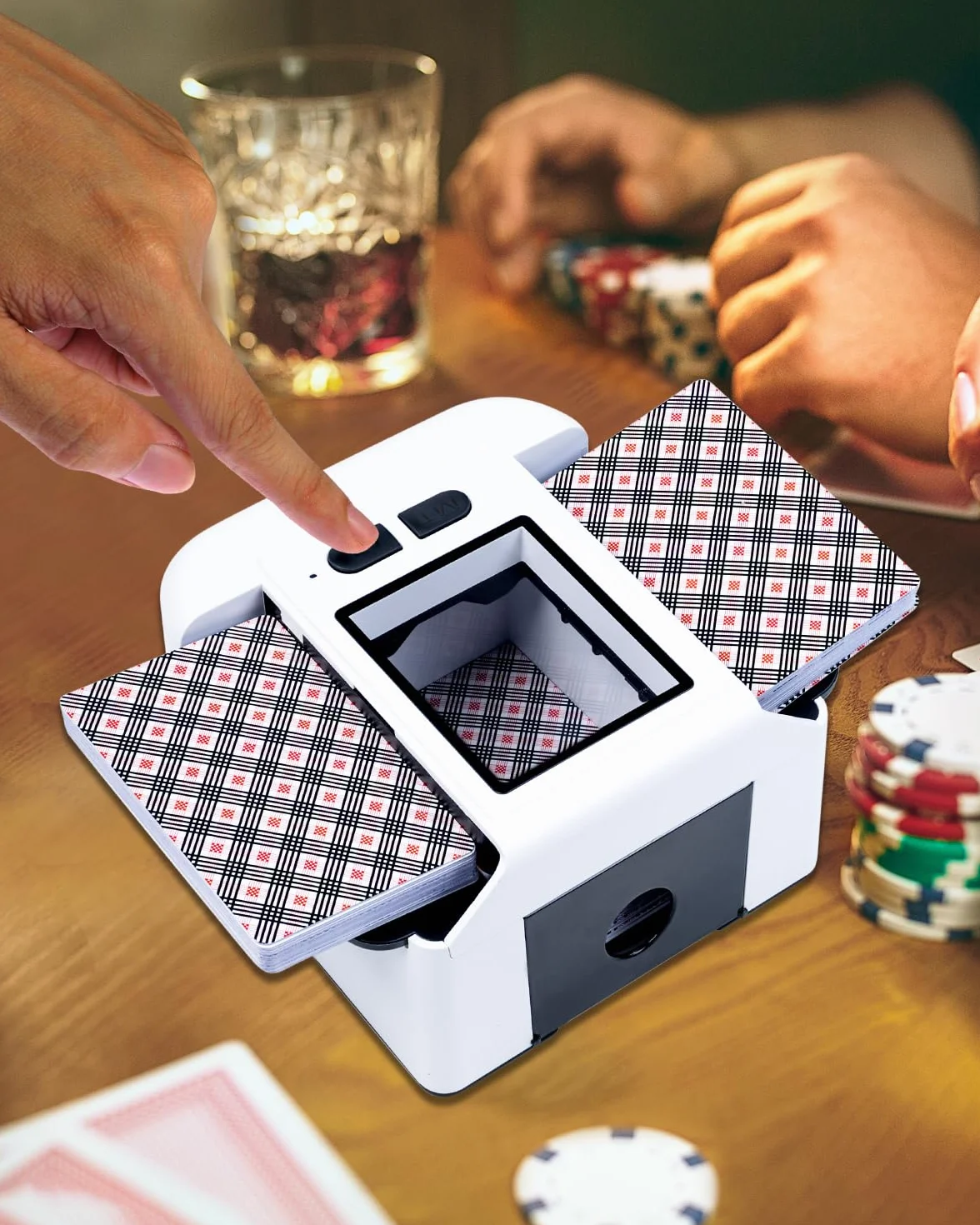 Mischia Carte Automatico Elettrico, Miscelatore ricaricabile per Carte da Gioco, Uno, Poker, modalità Auto e Manuale, forte capacità della batteria Lascia la tua notte di poker ancora più emozionante