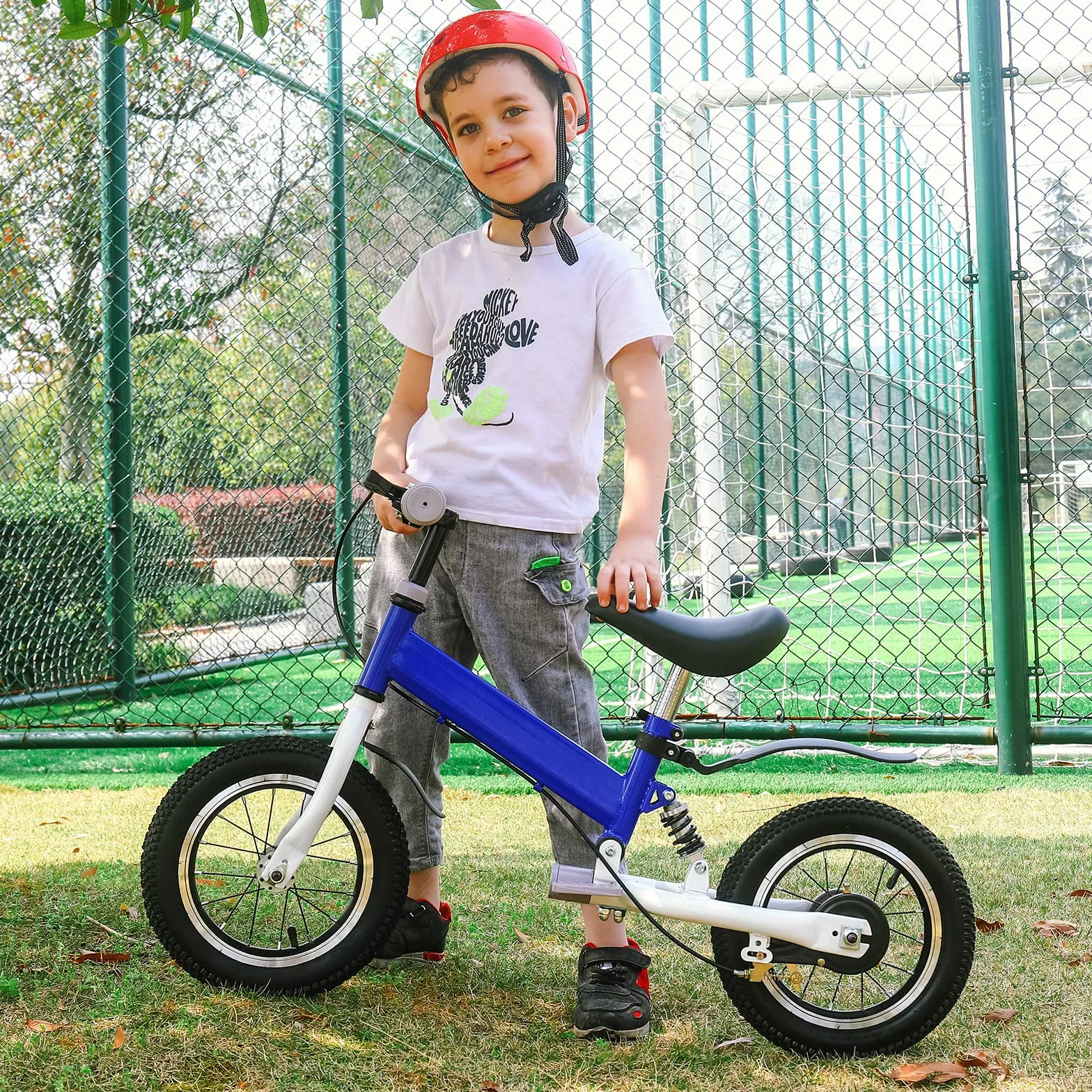 Ybike Bicicletta Senza Pedali,2 in 1 Bici Per Bambini da 12 14 Pollici, Per Bambini da 2 a 7 anni,4 Colori Bici da Equilibrio Con Freno,Ammortizzatore, Parafanghi