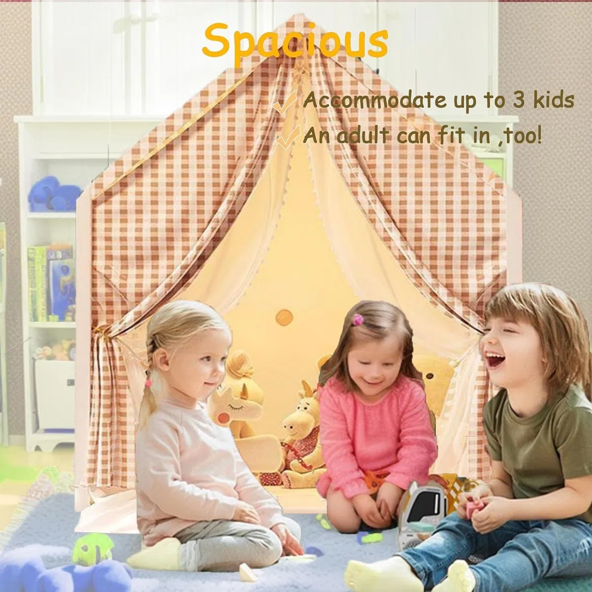 Tenda per Bambini Casetta da Gioco con Finestre Castello da Principessa Regalo