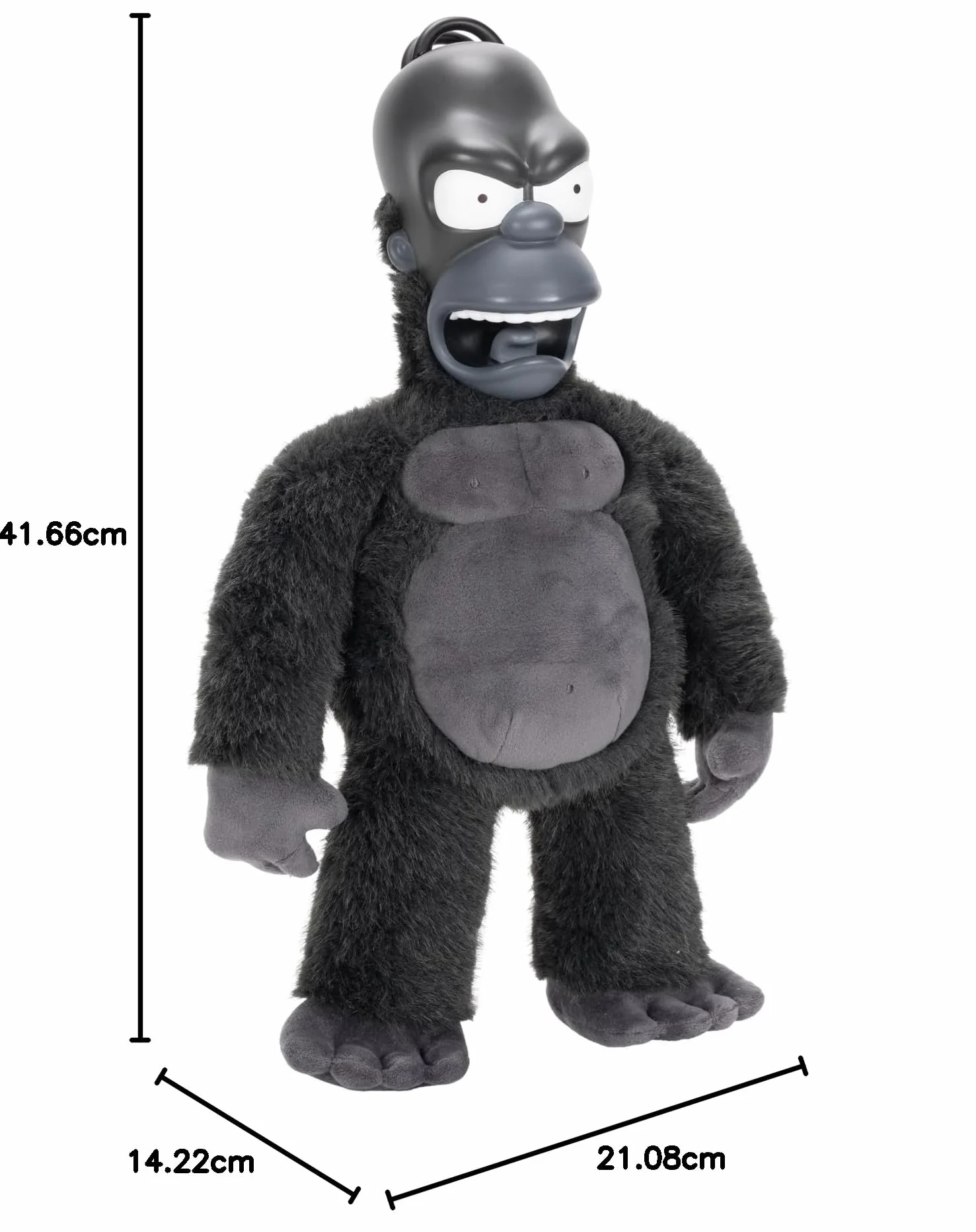 Peluche da collezione di Re Homer dei Simpson, prodotto da Jakks Pacific, con licenza ufficiale, alto 40 cm, ispirato all'episodio "La casa sull'albero dell'orrore"