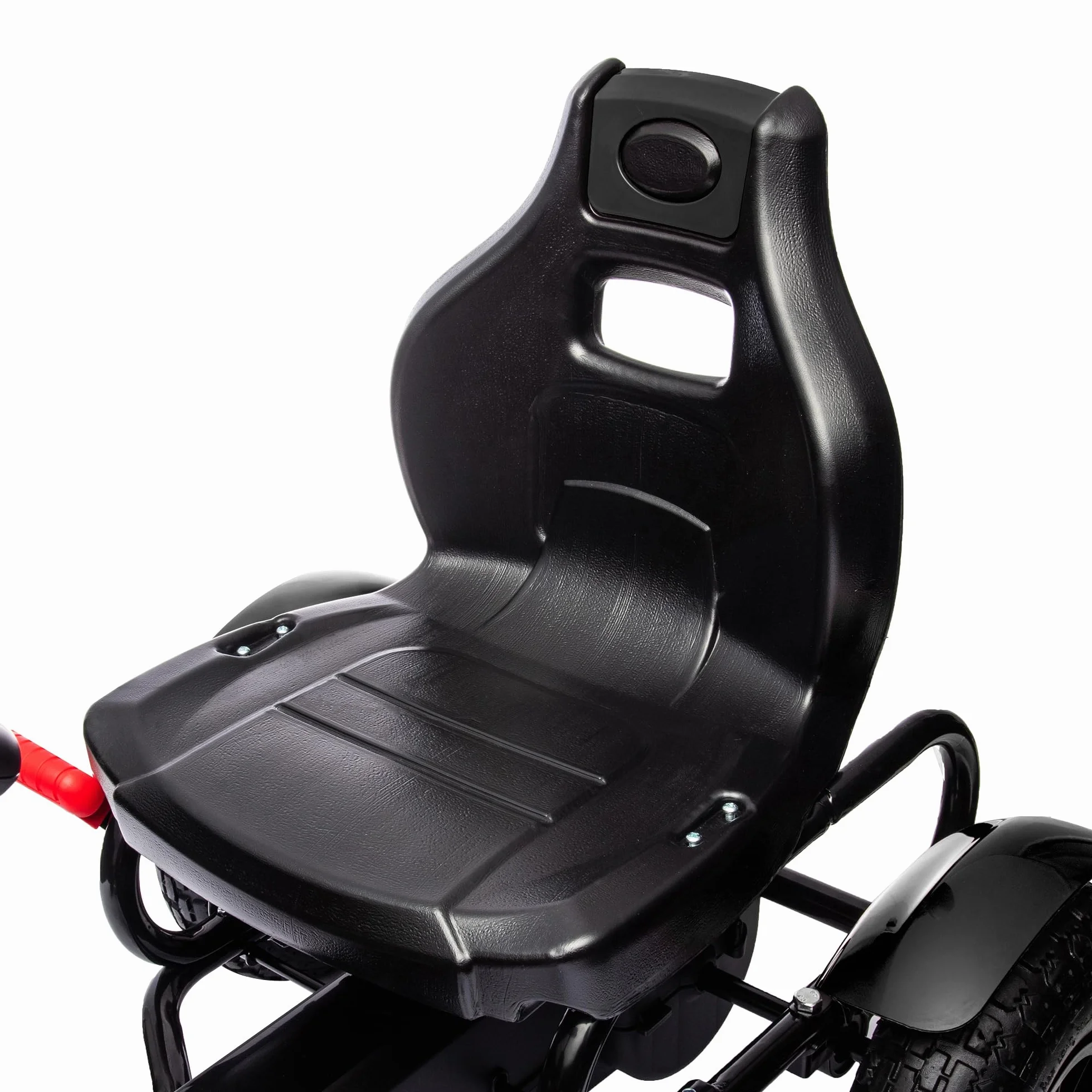 HOMCOM Go Kart per Bambini 5-12 Anni, Kart a Pedali in Plastica e Metallo, Sedile Regolabile, Freno a Mano, Retromarcia, 121x58x61 cm, Nero