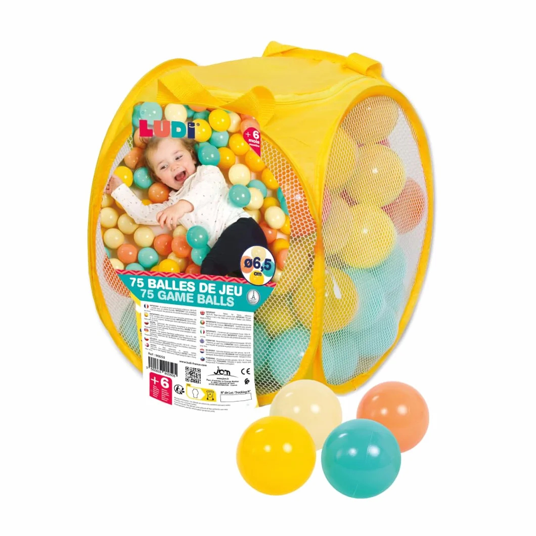 Ludi - Palline da gioco da lancio, rotolamento e per piscina con palline - 7 cm, plastica morbida antischiacciamento - 6 mesi