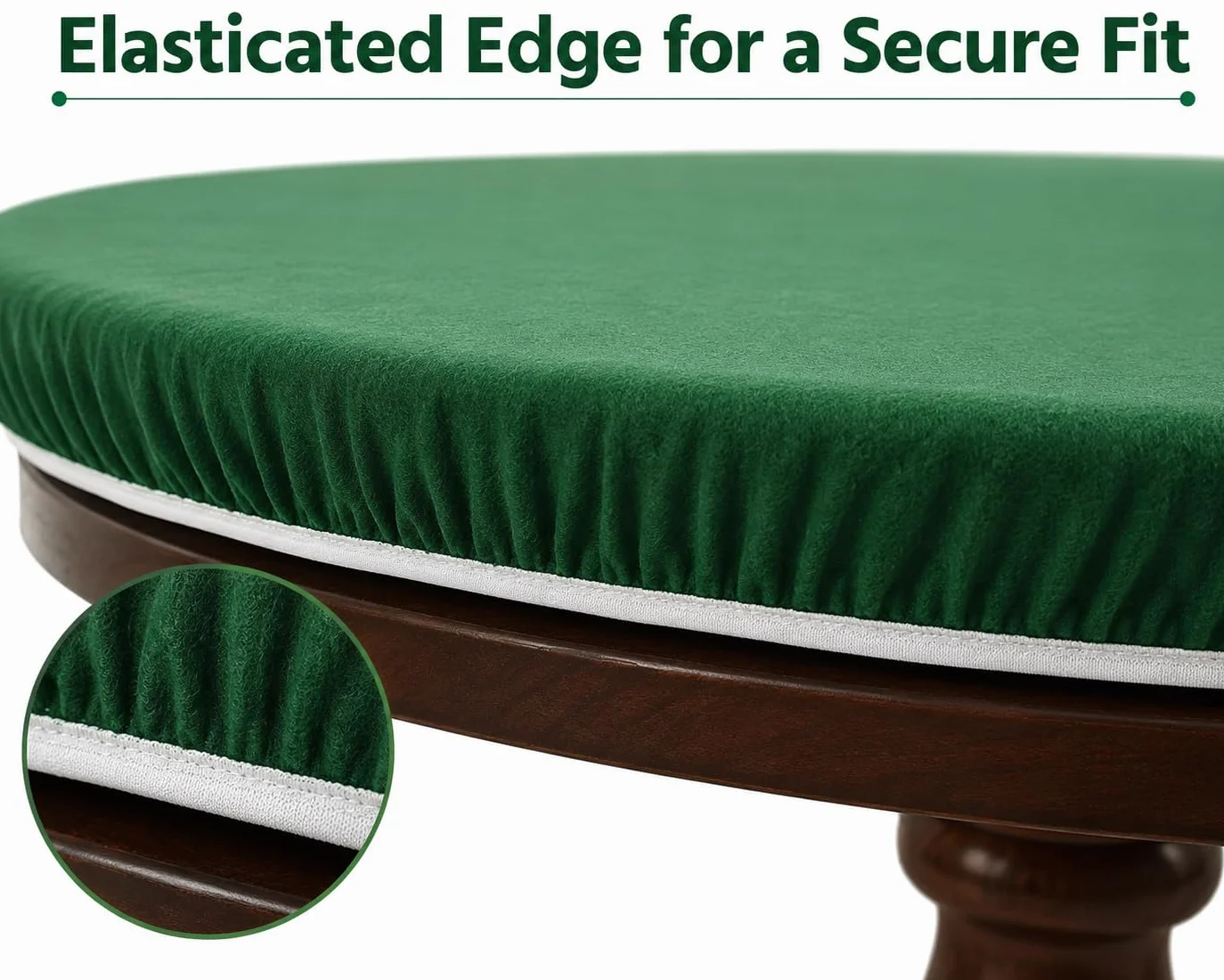 Katai – Copritavolo da Poker in Panno Verde per Tavoli Rotondi 90–120 cm – Antiscivolo e Fonoassorbente – Stile Casinò per Giochi da Tavolo – Con 6 Sottobicchieri in Sughero