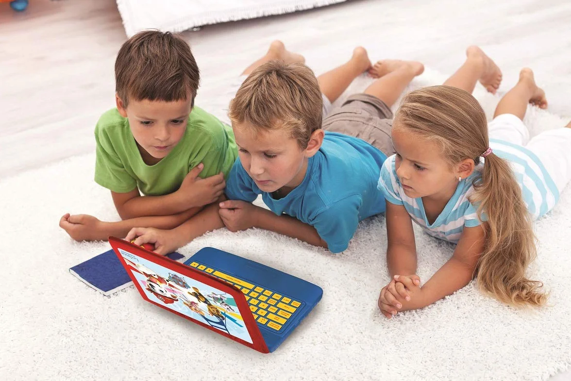 Lexibook, Paw Patrol JC598PAZi3 - Computer Portatile educativo e bilingue Tedesco/Inglese, Giocattolo per Bambini (Ragazzi e Ragazze), 124 attività, impara Giochi e Musica, Rosso/Blu