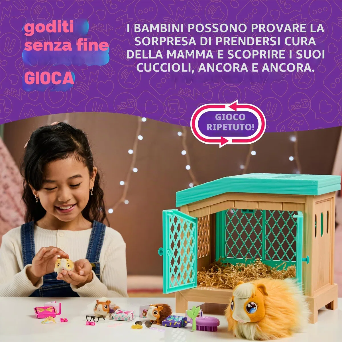 Little Live Pets Mama Guinea Pig and Hutch 26410 Interactive Toy 20+ Sounds Ages 4+