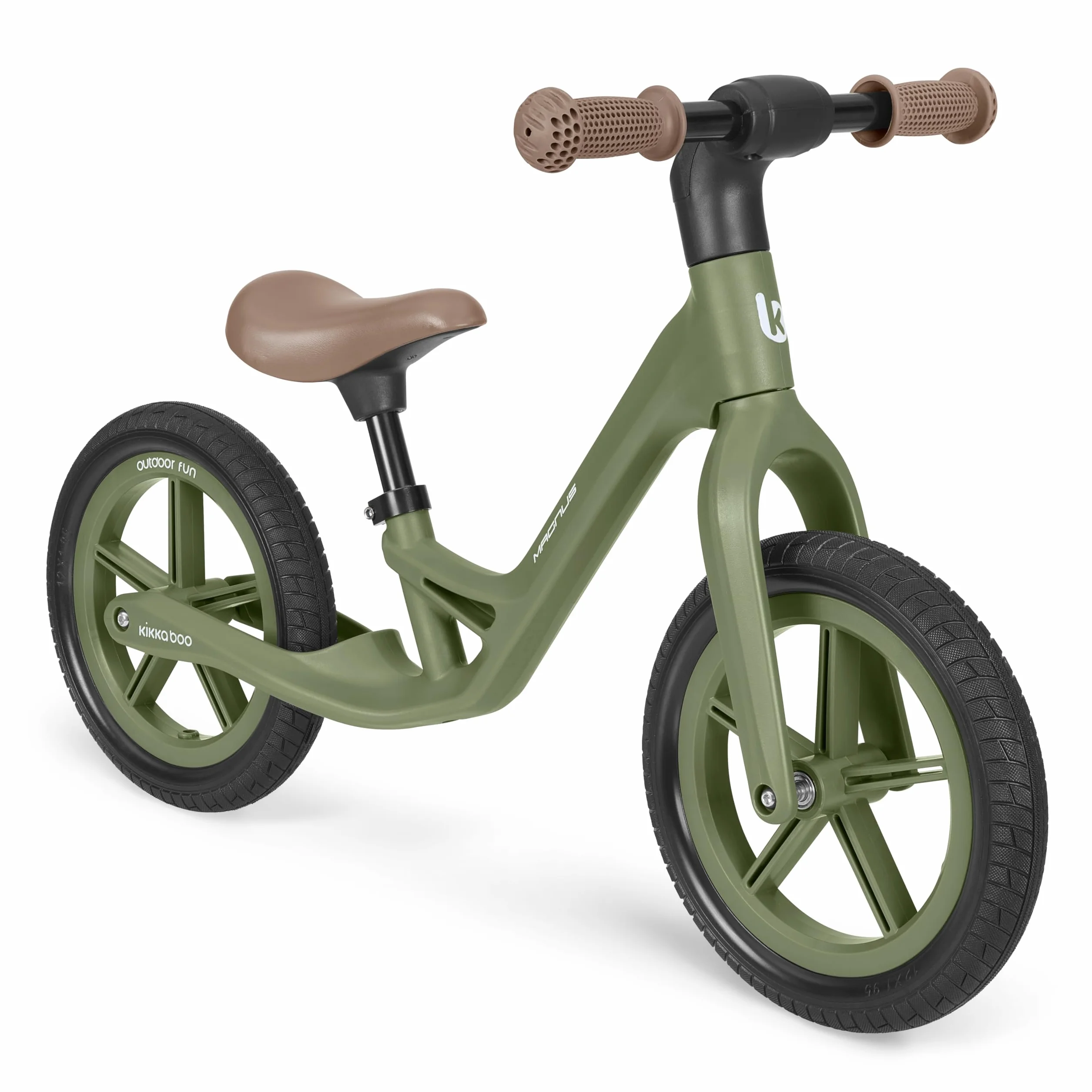KikkaBoo MAGNUS Bicicletta Senza Pedali per Bambini 3–6 Anni, Telaio Leggero in Fibra di Vetro, Sedile Regolabile, Maniglie Antiscivolo, Ruote PU Resistenti