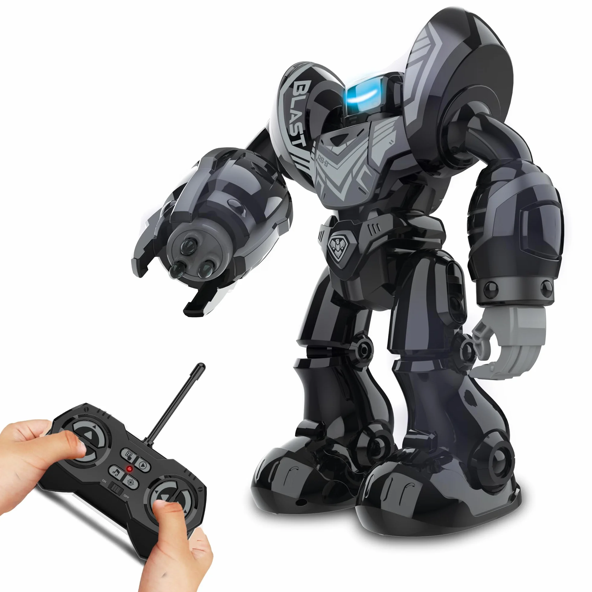 Silverlit YCOO Robo Blast Nero - Robot telecomandato - Funzione Tiro - Musica inclusa - Funzione danza -XXL Robot