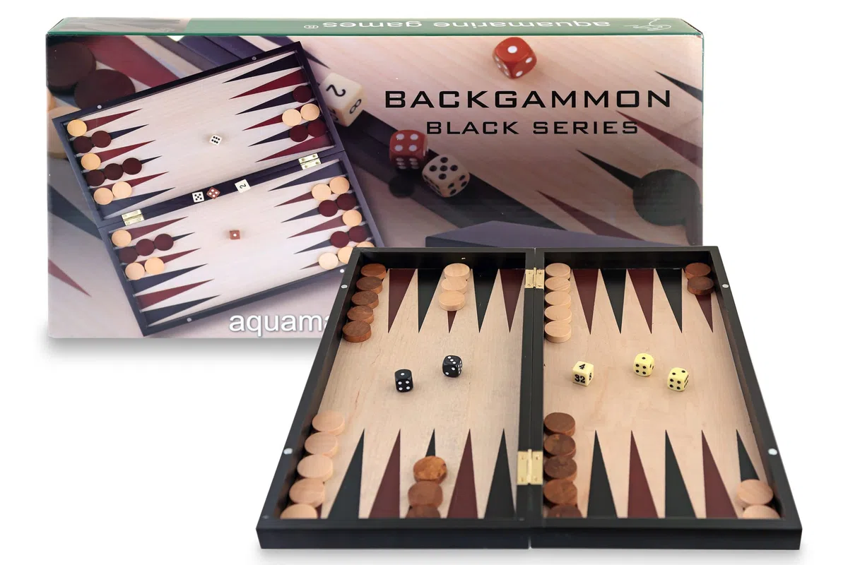 Aquamarine Games - Backgammon Black Series, nero, NO-Value (Compudid CP033)