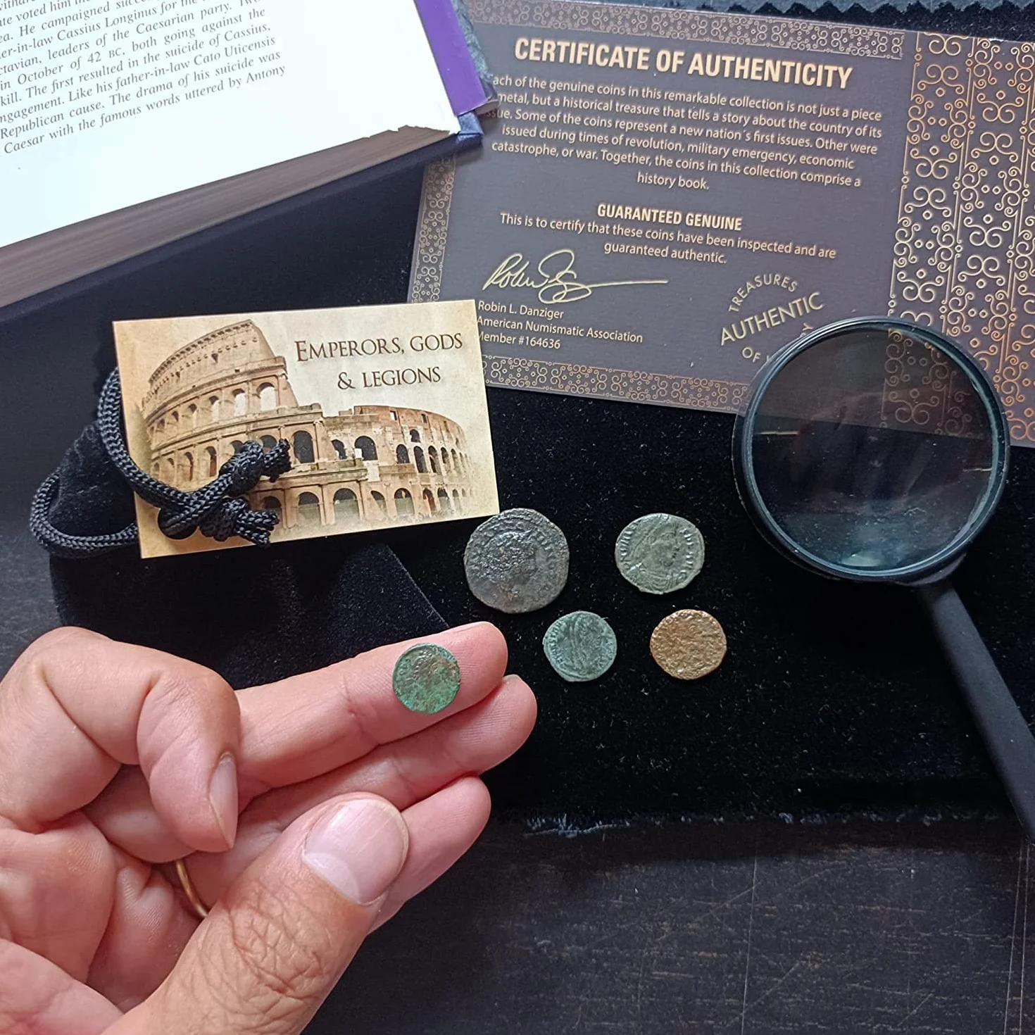 IMPACTO COLECCIONABLES | Autentiche Monete Romane Antiche 300–400 d.C. | Collezione dell’Impero con Imperatori, dei e Legioni | Selezionate da Esperti e Presentate in Sacchetto di Velluto