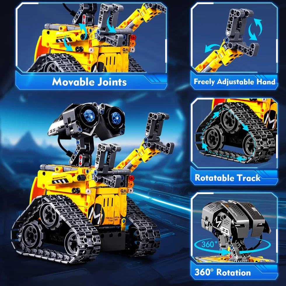 CUBIMANA Robot Tecnologico 5-in-1 per Bambini - Giocattolo di Costruzione Telecomandato Con App, Robot da Parete, Regali di Dinosauri per Ragazzi e Ragazze 6-12+ Anni