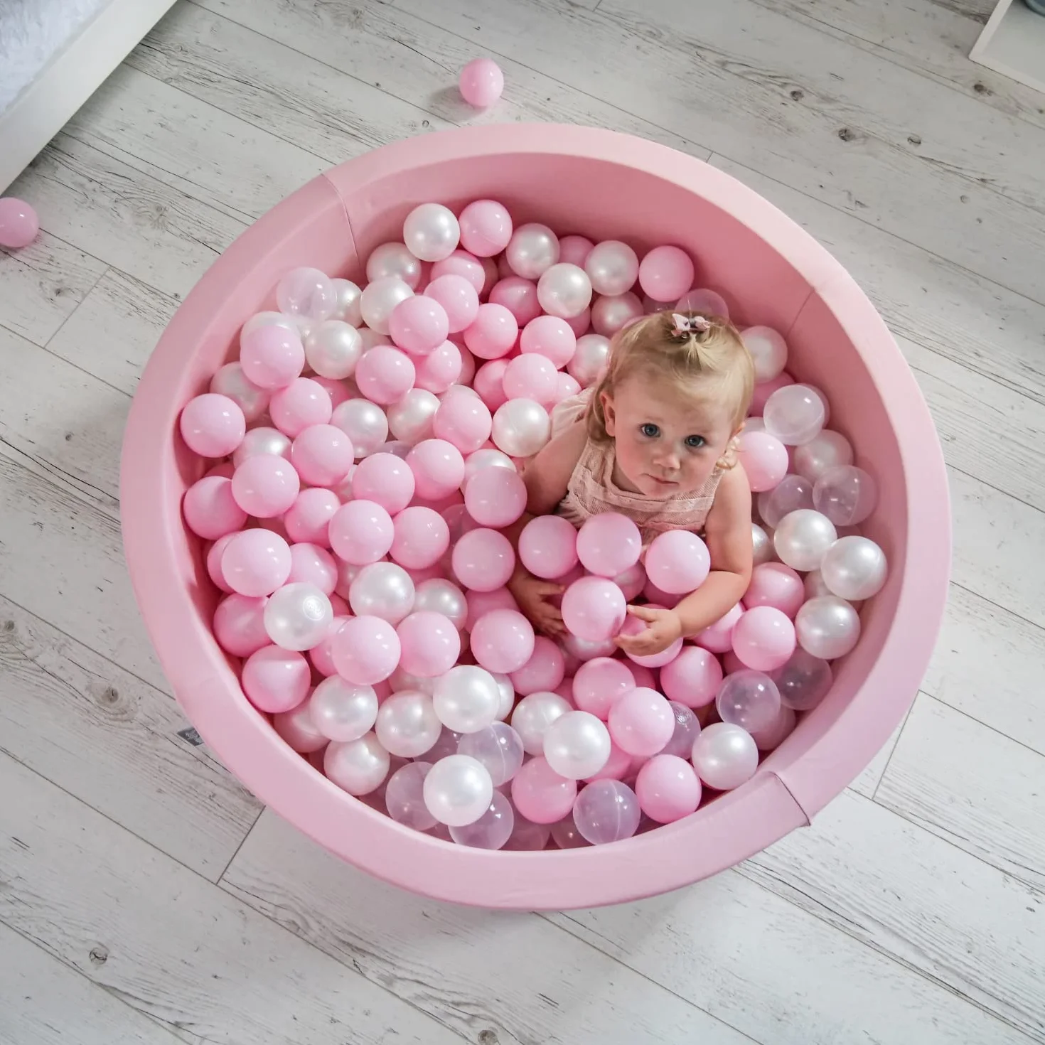 KiddyMoon 90 X 30 Cm / 200 Palline ∅ 7CM Piscina di Palline Colorate per Bambini Tondo