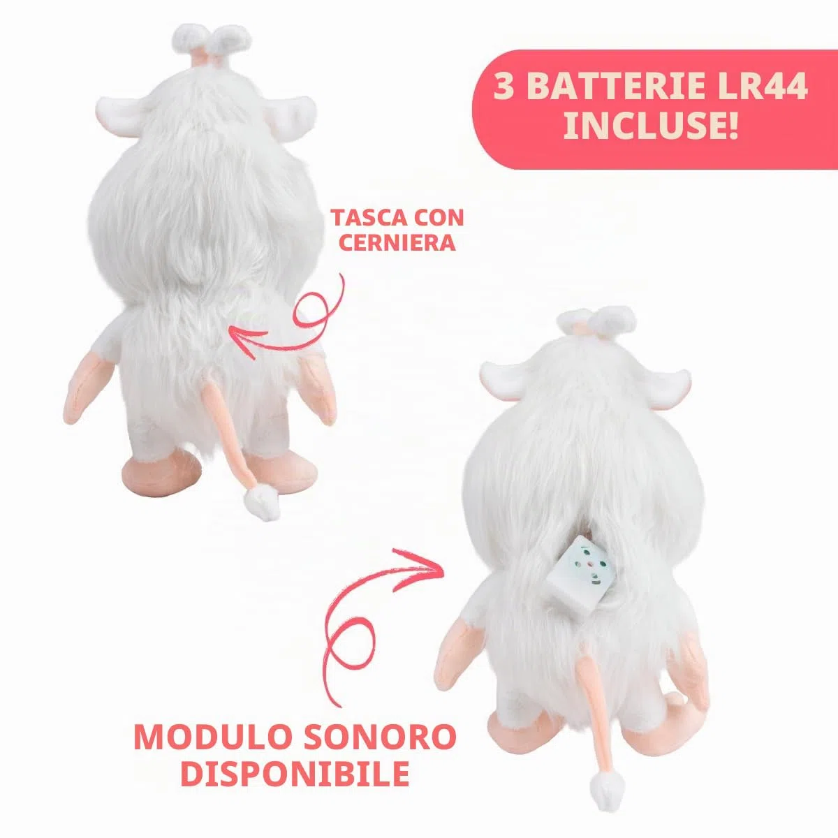 Booba Giocattolo di peluche parlante 34 cm, peluche interattiva con licenza ufficiale