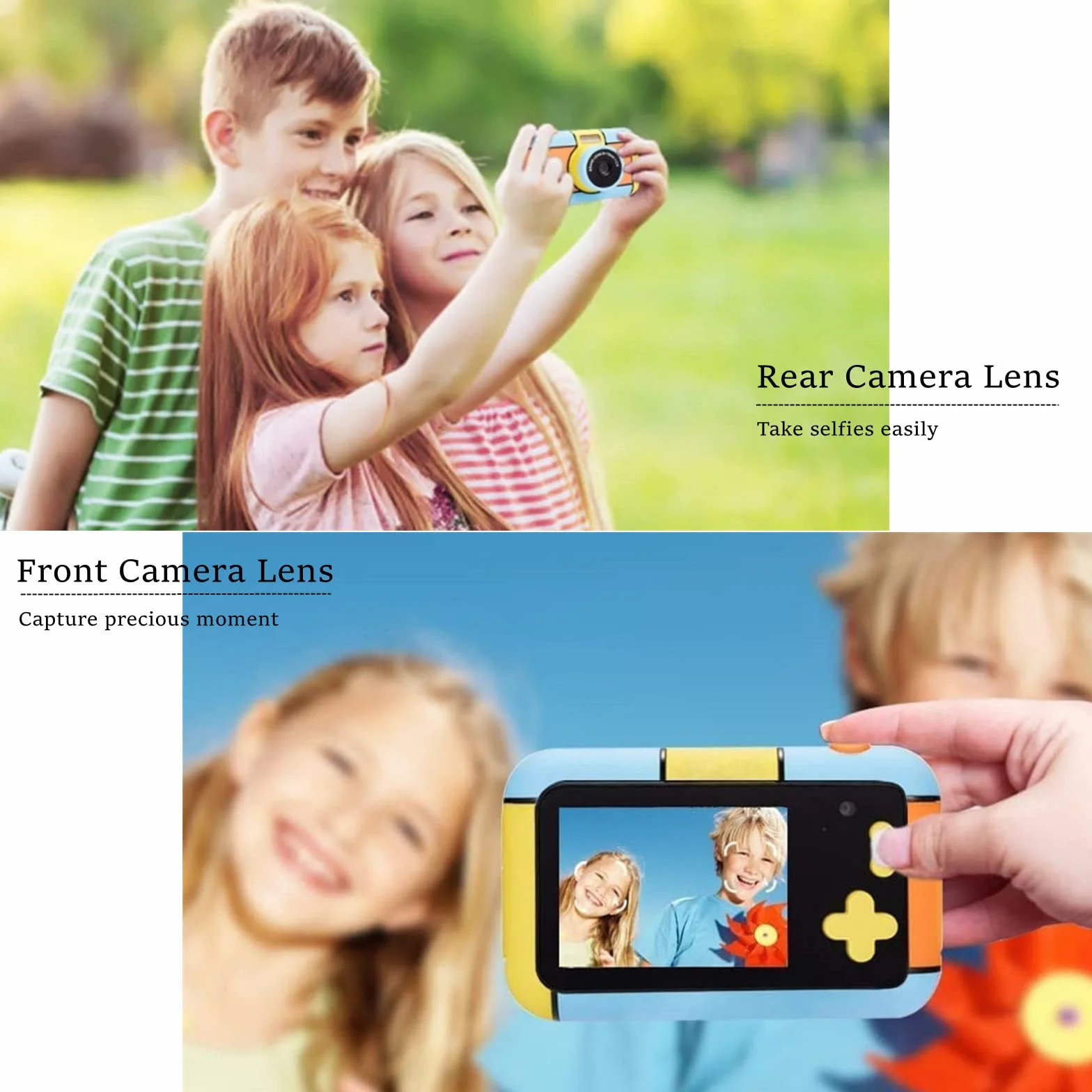 ToyZoom Macchina Fotografica per Bambini 24MP Fotocamera Digitale 1080P HD Videocamera Obiettivo Doppio Selfie Fotocamera con 32GB Scheda SD, 2.4 Pollici, Regalo di Compleanno