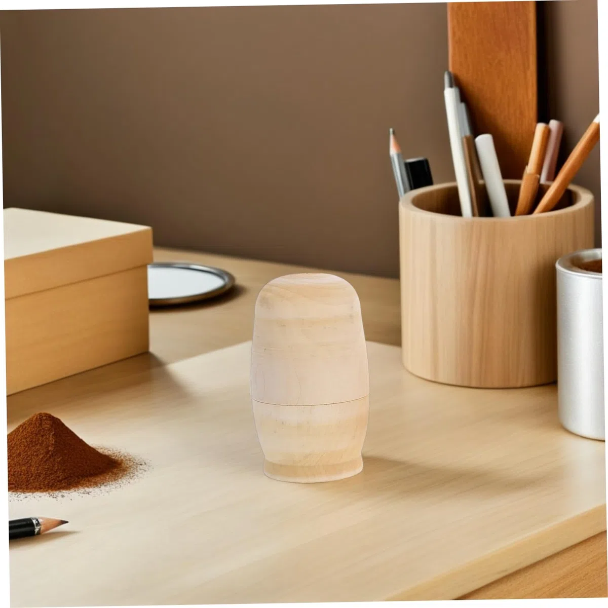 Bambole Russe in Legno Non Verniciate 5 Strati Set per Pittura e Creatività