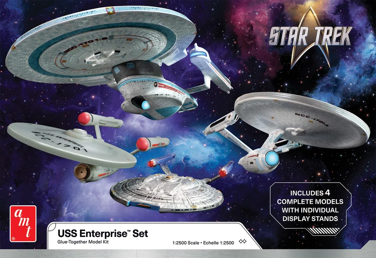 AMT Star Trek U.S.S. Enterprise Four Ship Set - Modellino in scala 1:2500