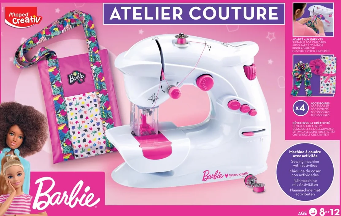 Maped Creativ Barbie Workshop di cucito fai da te per bambini Set completo per 4 progetti di moda - 8 anni in su