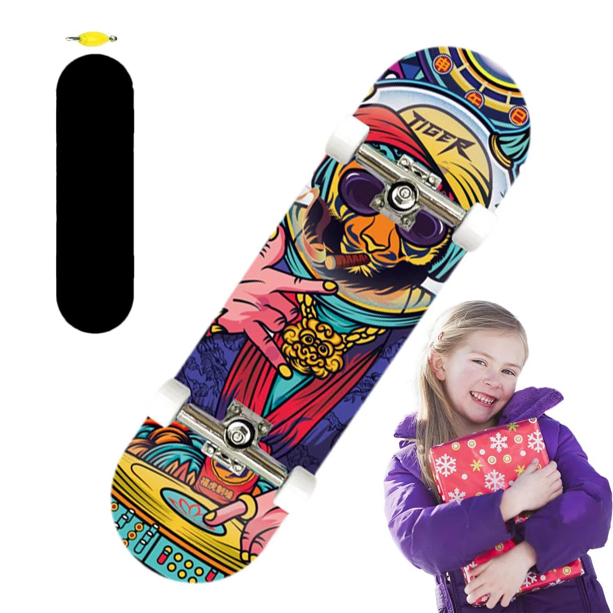 Fingerboard per bambini, skateboard da dito, Tavole per bambini in legno, Piccoli giocattoli da dito, skateboard da dito colorato per bambini dai 6 anni in su
