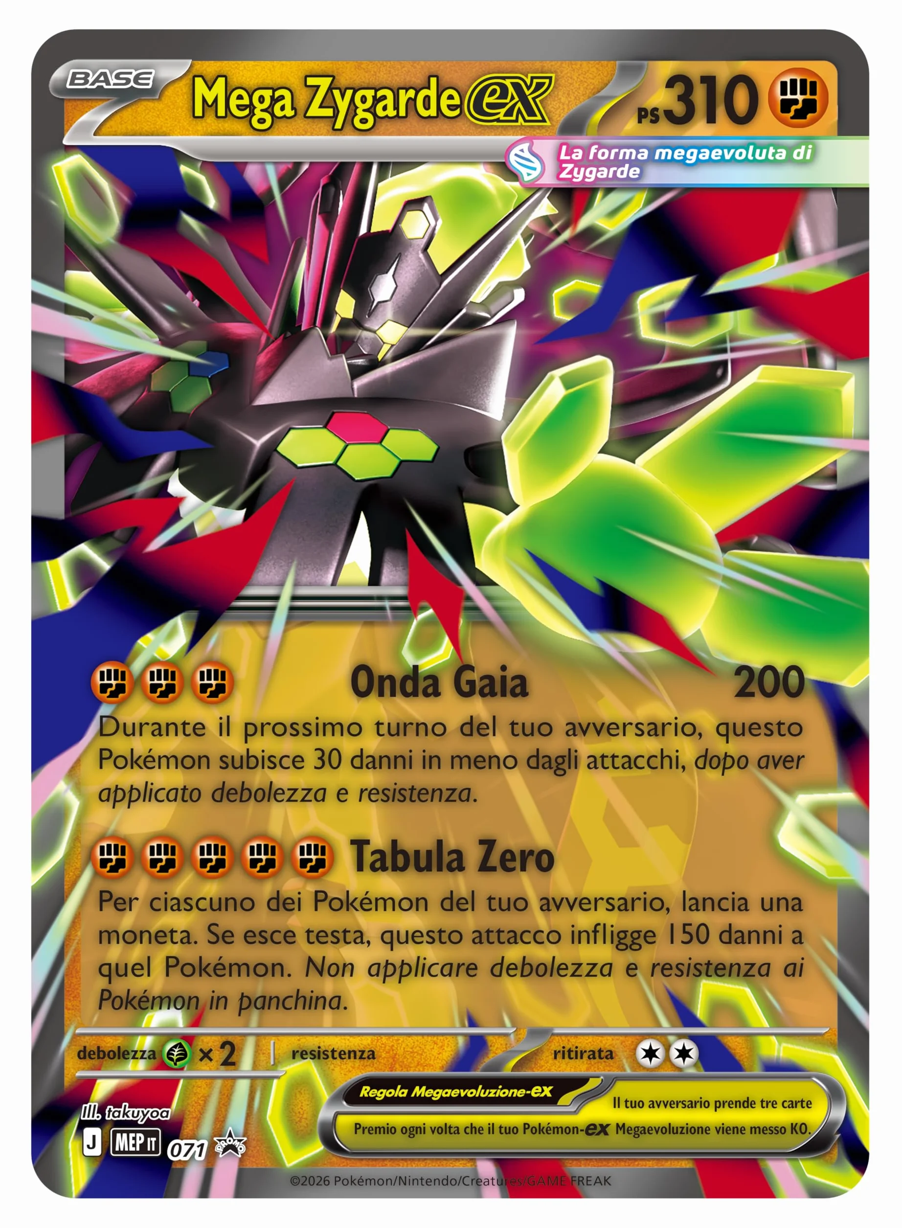 Pokémon: collezione premium Mega Zygarde-ex del GCC Pokémon (una carta promozionale, una carta lenticolare gigante, un adesivo e otto buste di espansione), Edizione in Italiano