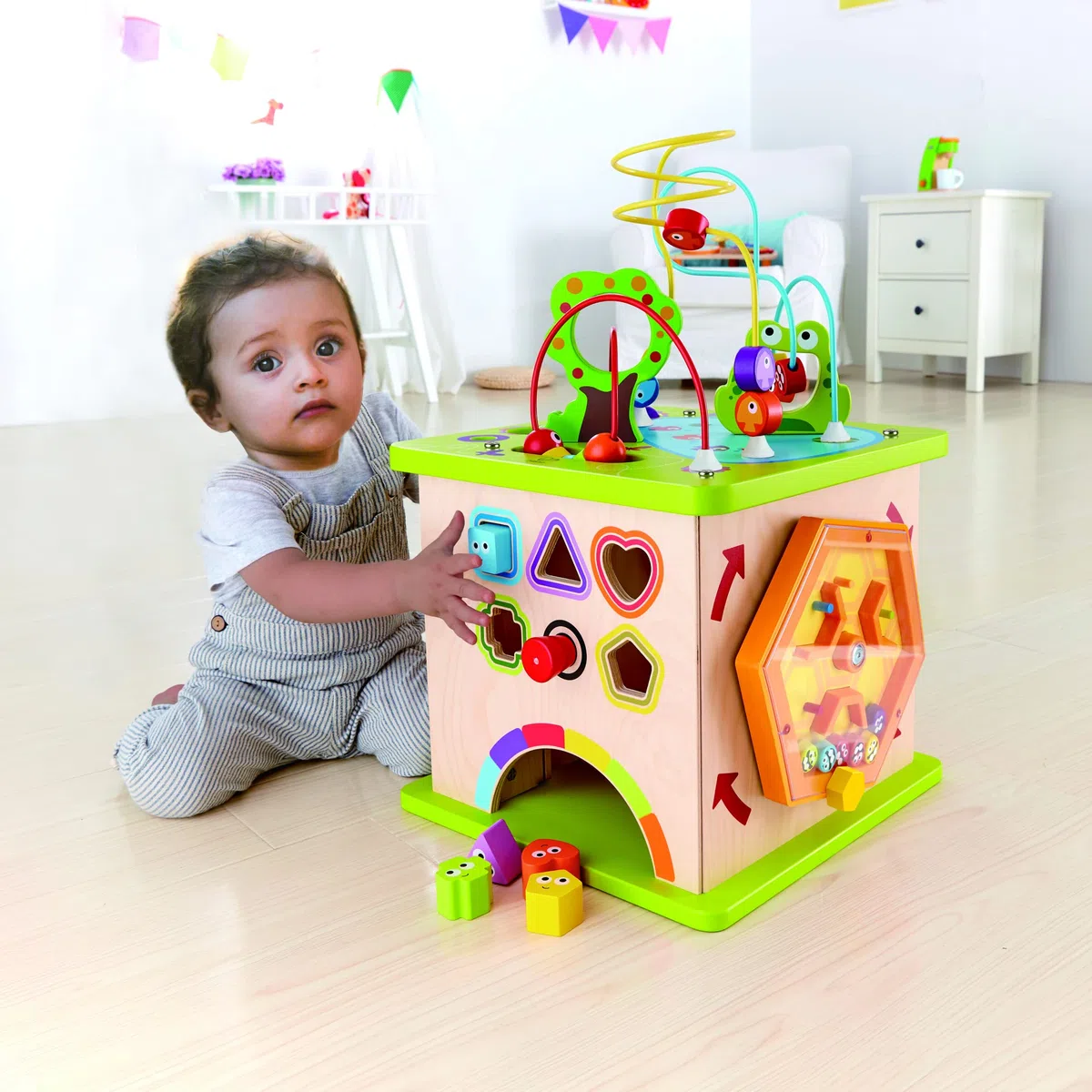 Hape Cubo Multiattività Legno Bambini Gioco Cinque Facce Attività