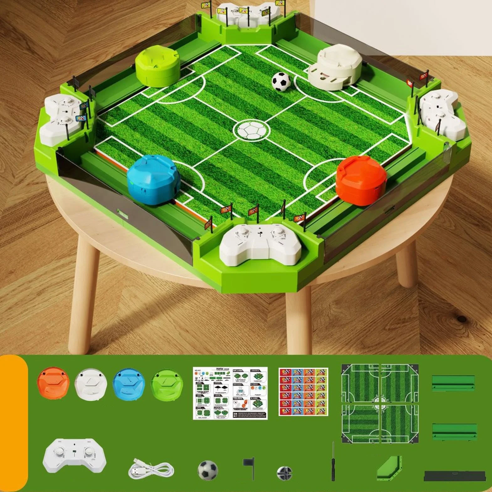 Chrees Gioco di Calcio Balilla Telecomandato, Gioco da Tavolo di Calcio da Tavolo con 2 Telecomandi per Feste in Famiglia per Bambini, Sportivo Interattivo Educativo per la Casa