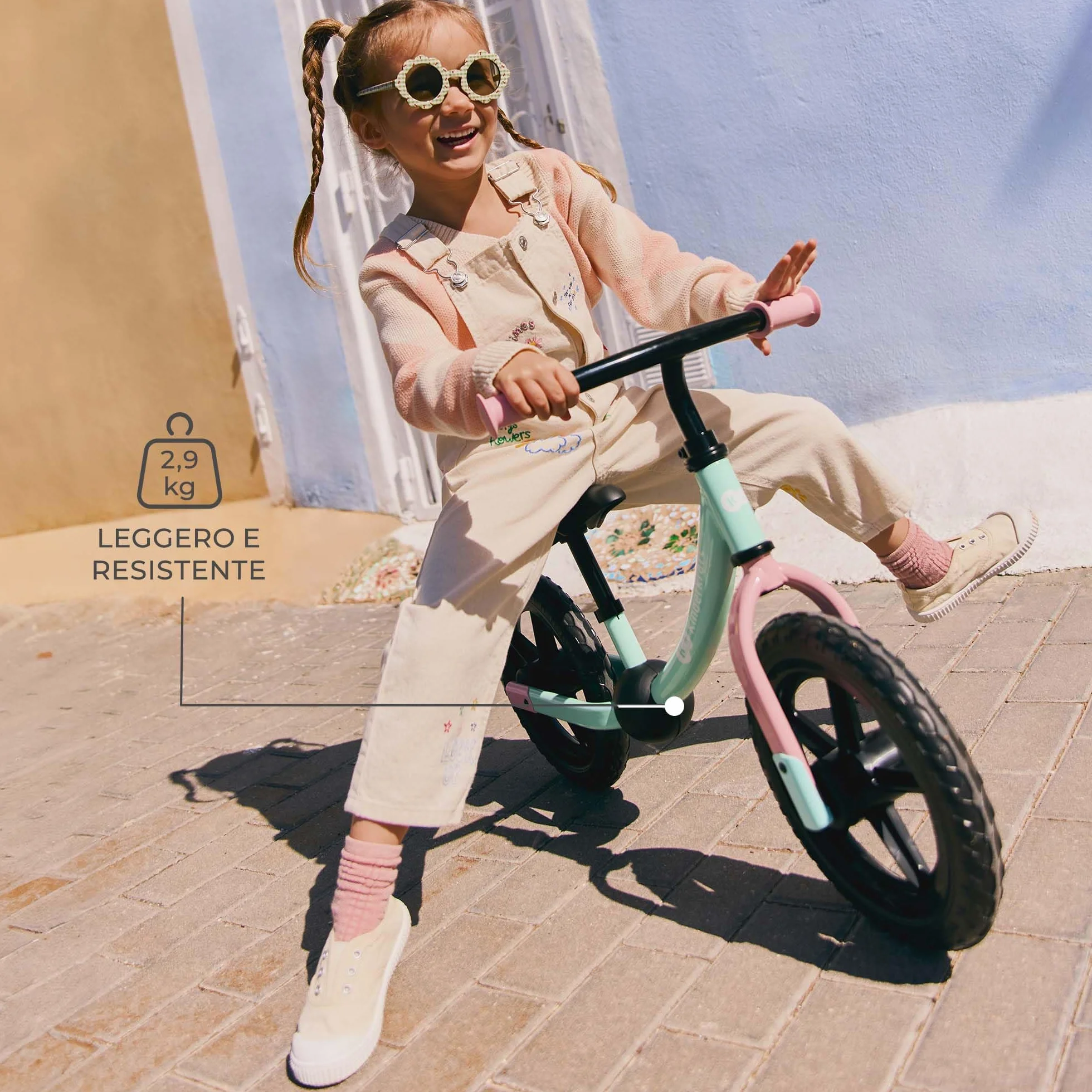 Kinderkraft 2WAY NEXT OFF ROAD Bicicletta fino a 35 kg, bicicletta per bambini, ruote da 12 pollici, sella e manubrio regolabili in altezza, facile da montare, impugnatura in gomma, nero