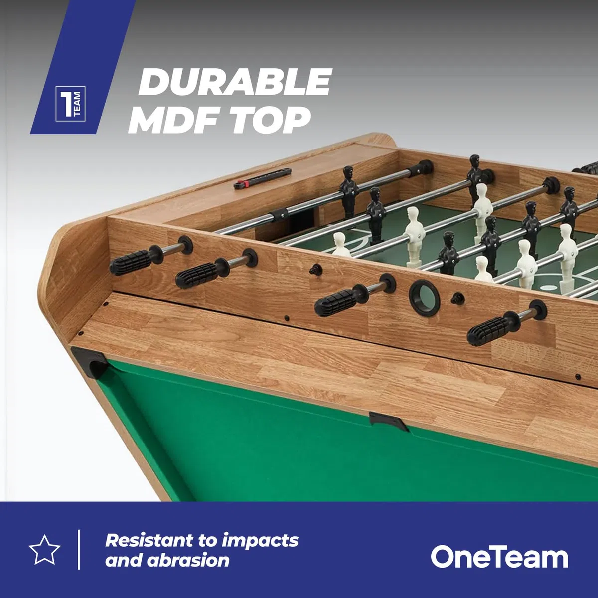 OneTeam FunArena 3in1 – Tavolo da gioco: calcio balilla, biliardo, air hockey; multifunzionale, stabile, compatto con campi di gioco intercambiabili, ideale per casa, sale comuni e stanze di gioco