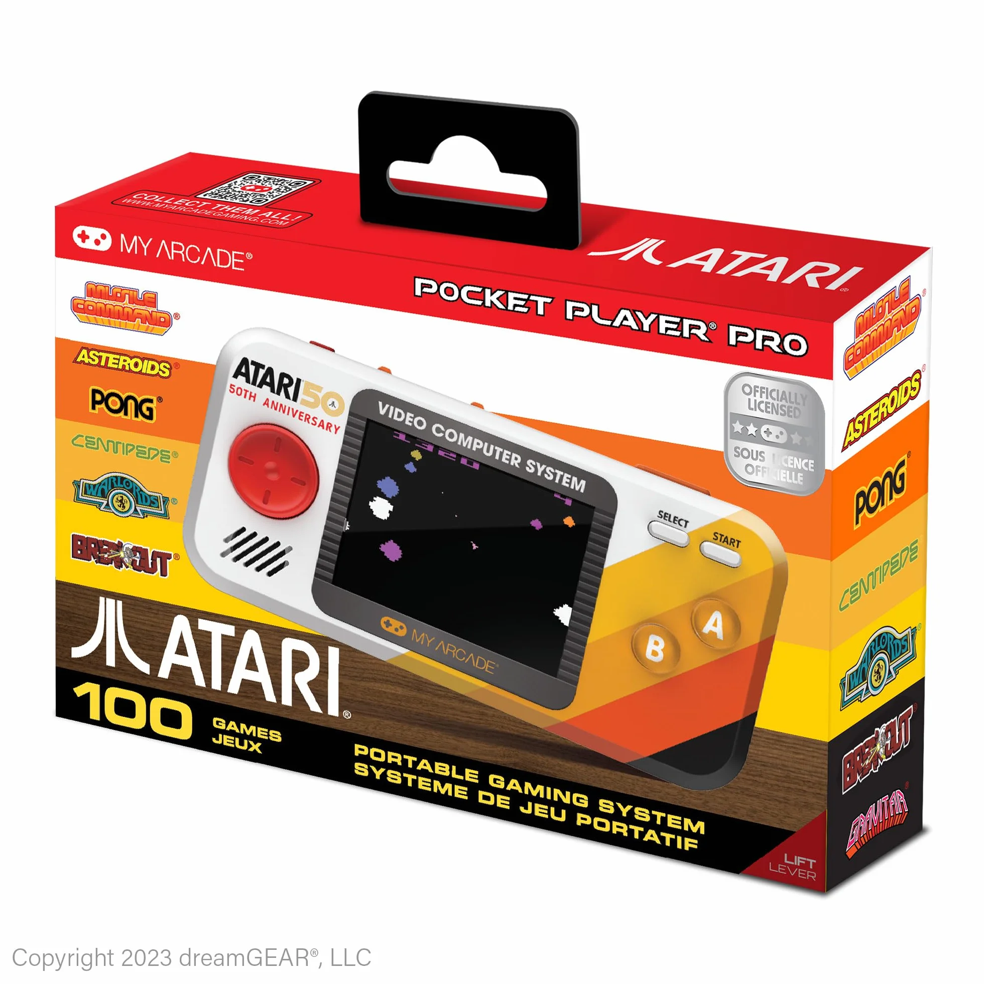 My Arcade DGUNL-7015 Atari Pocket Player Pro Handheld Portable Gaming System 100 Games