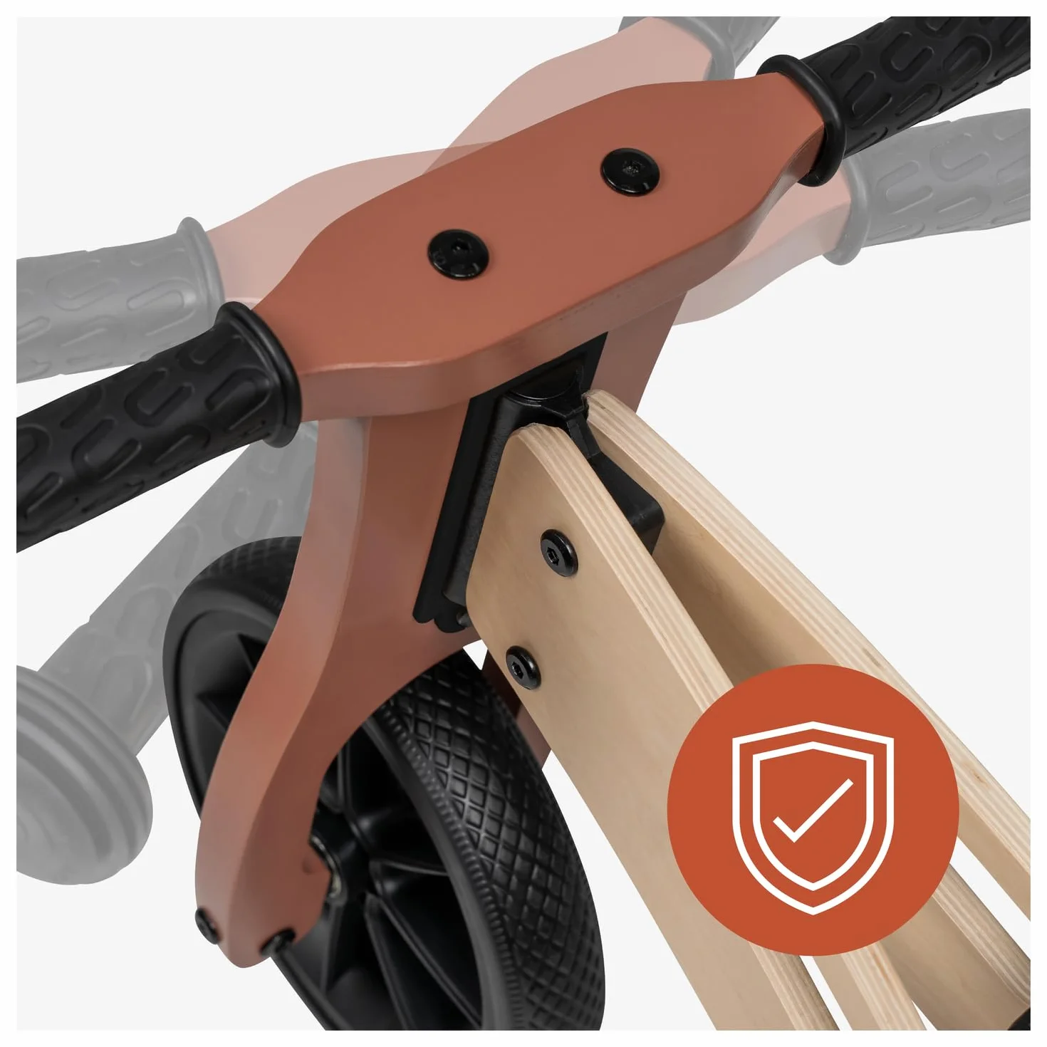 hauck First Ride Eco, Volpe - Triciclo e Bicicletta Senza Pedali Evolutivo in Legno per Bambini da 1 Anno Fino a 20 kg, Ruote 7,5 Pollici, Sella Regolabile in Altezza, con Manico di Trasporto