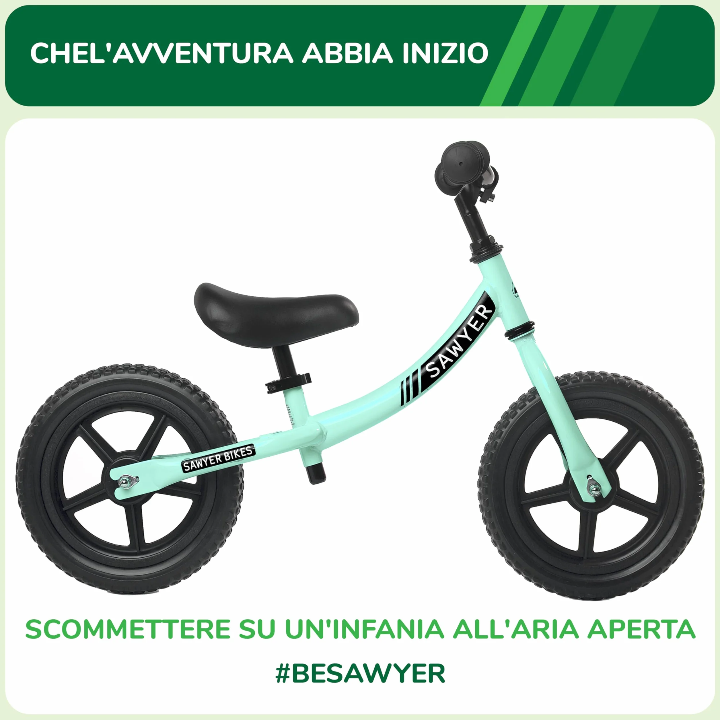 Sawyer Bikes - Biciclette Senza Pedali Ultraleggera – Bambini 2, 3, 4 e 5