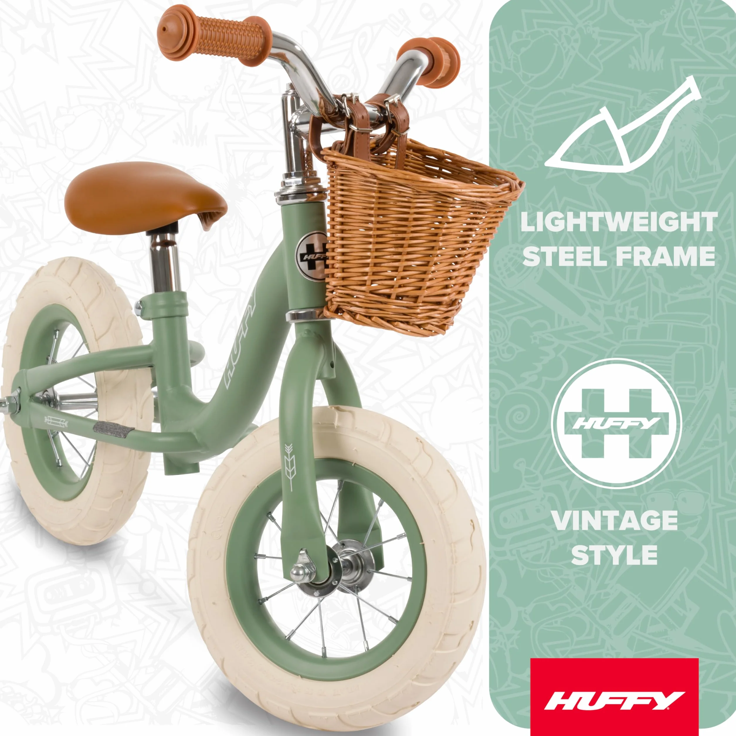 Huffy Bicicletta vintage da 10 pollici per bambini da 2 a 4 anni, verde