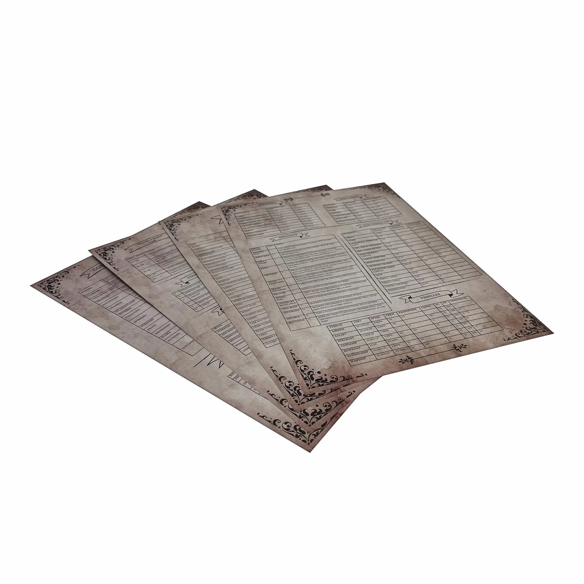 Schermo Dungeon Master con Vassoio per Dadi DOJA Hobbies, DM Screen DnD Pieghevole 4 Pannelli in Pelle Sintetica Dorata con Tasche Personalizzabili, Accessori Dungeons & Dragons Gioco di Ruolo