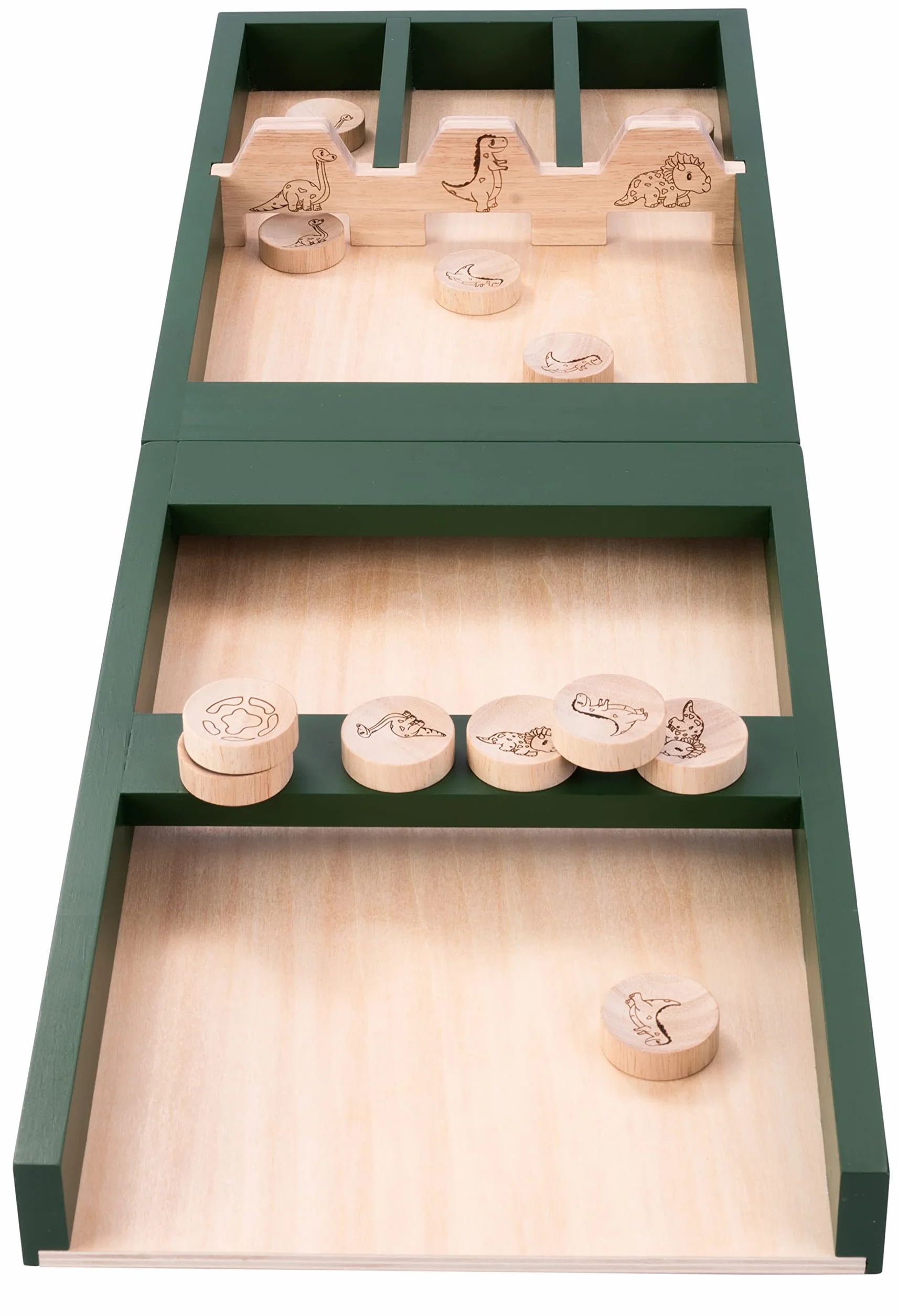 Engelhart - 340661 - Shuffleboard Dinosauro per Bambini (4+ Anni) - 80 cm con Dischi e Sacchetti di Cotone