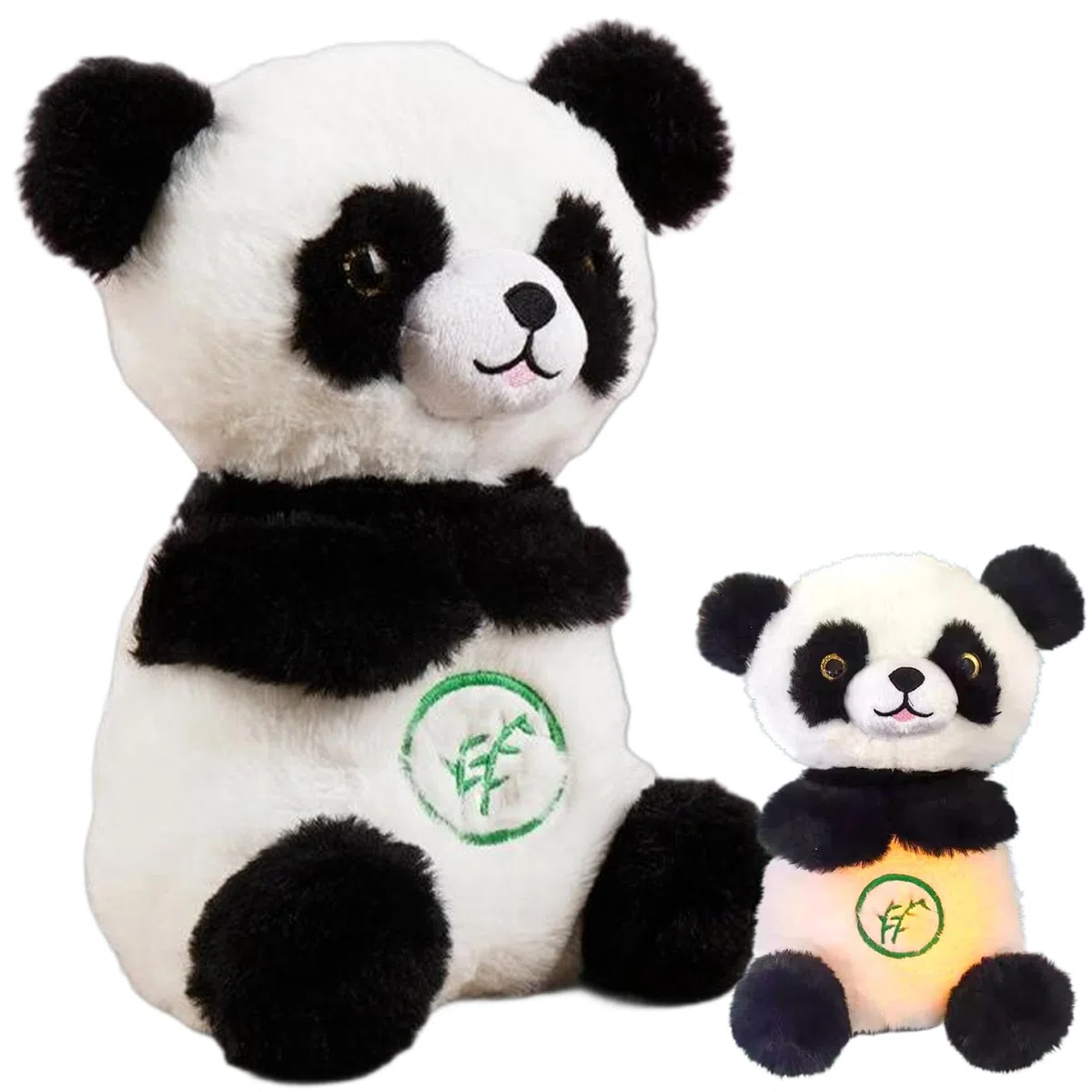 Panda di Peluche che Respira e Si Illumina con Ninna Nanna - Realistico 5,9 x 12,6 Pollici, Sollievo dall'Ansia, Rilassante per Bambini